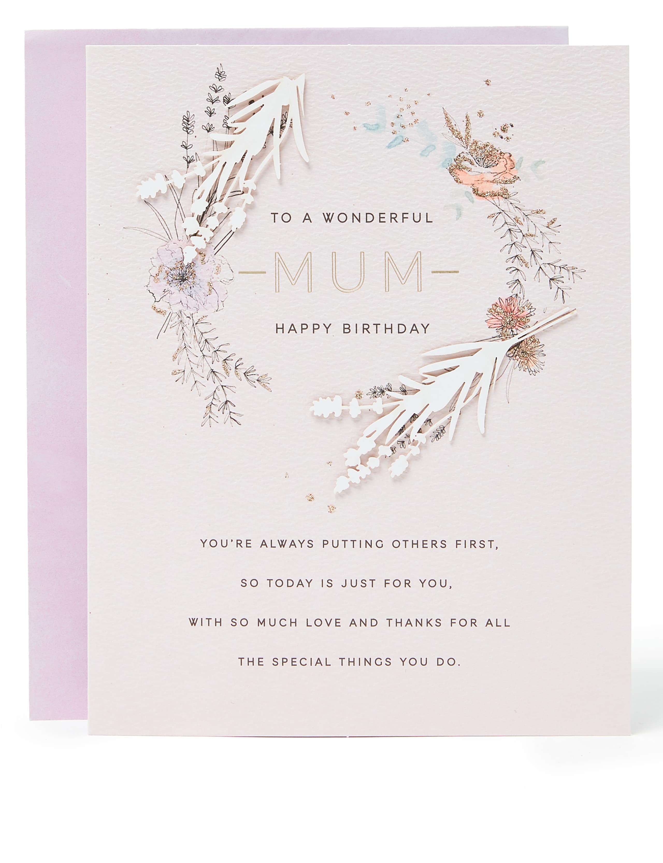 Elegant 3D Birthday Card for Mum 1 of 4