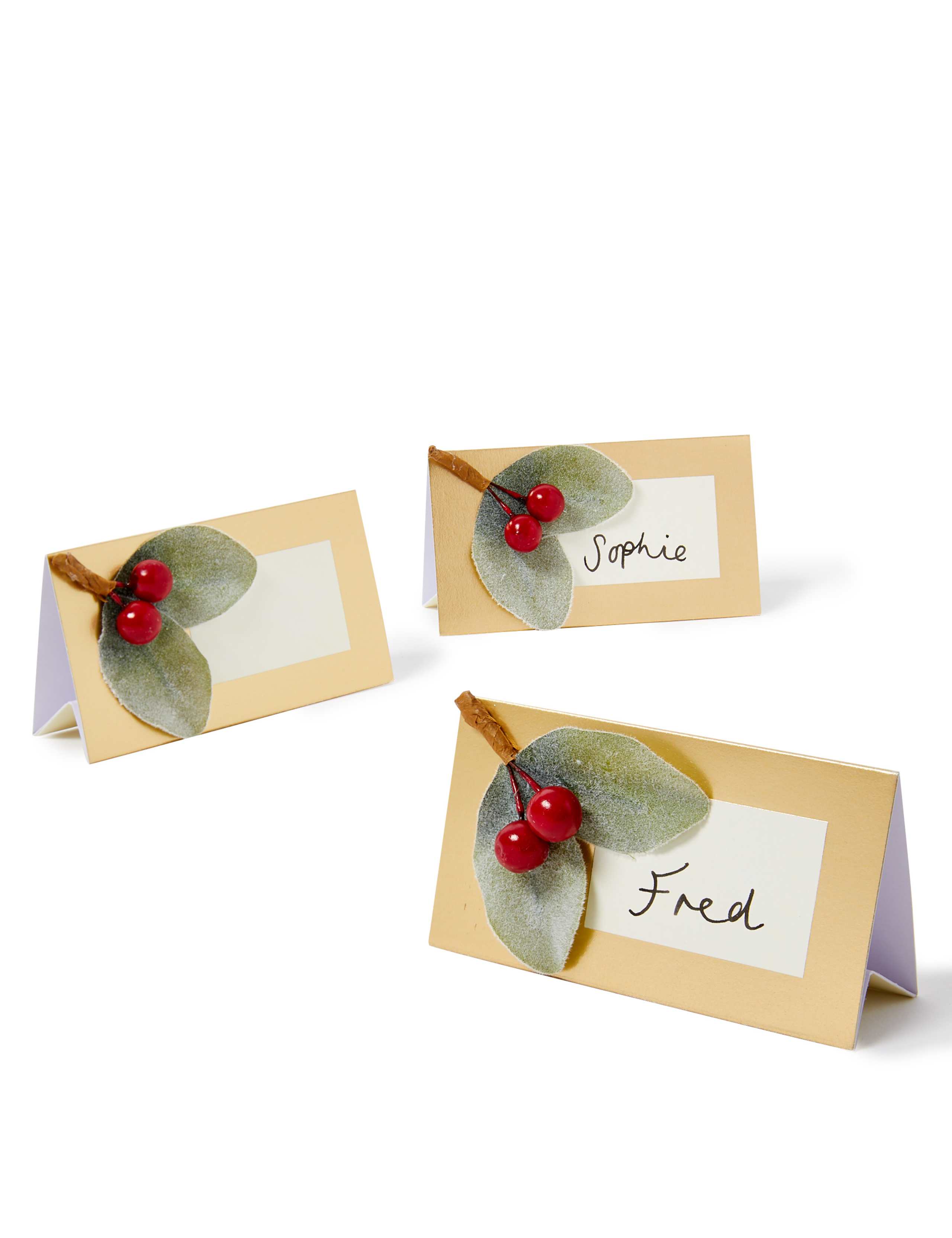 Berries & Leaves Christmas Place Cards - 6 Pack 2 of 3