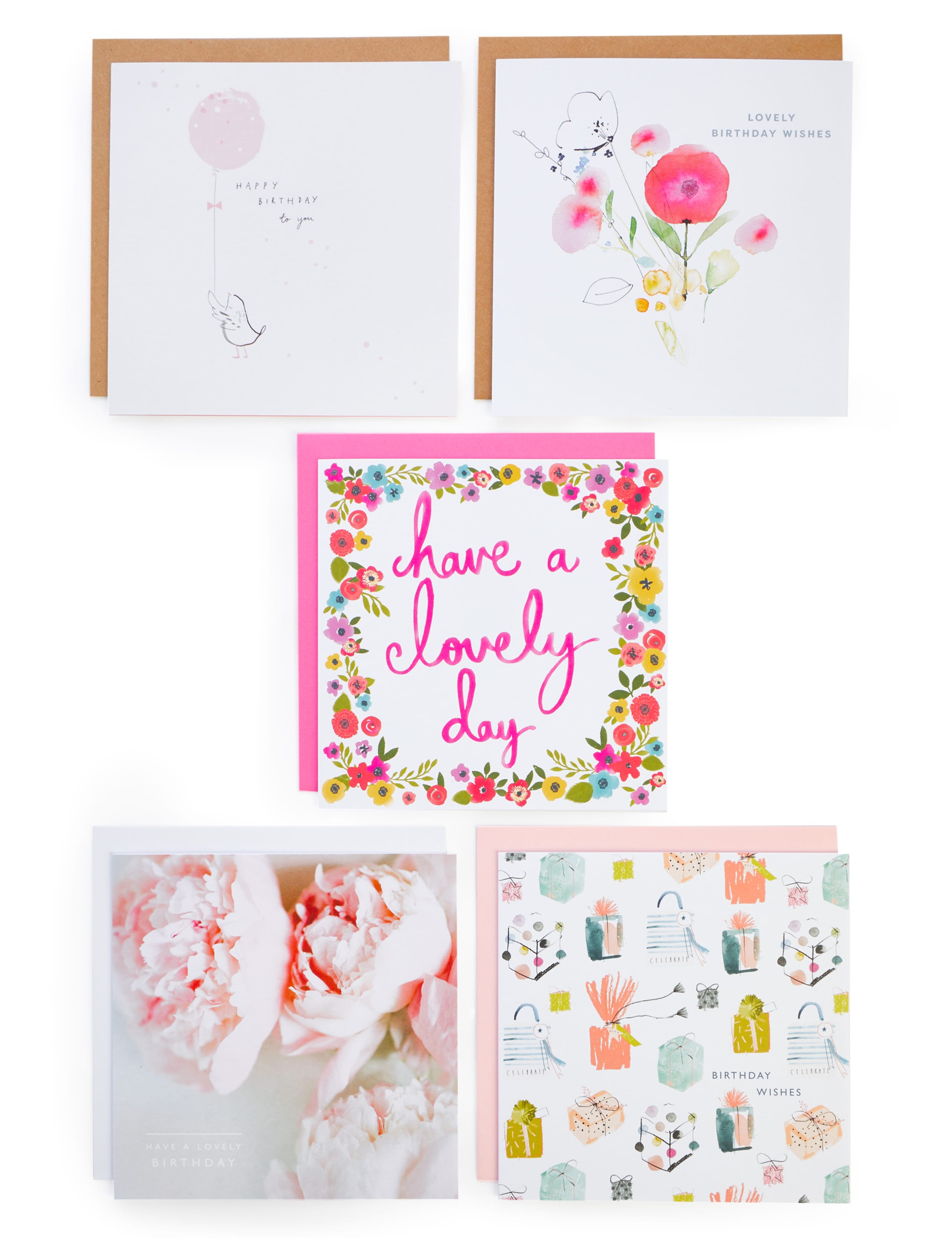 Pack of 5 Birthday Cards 1 of 7