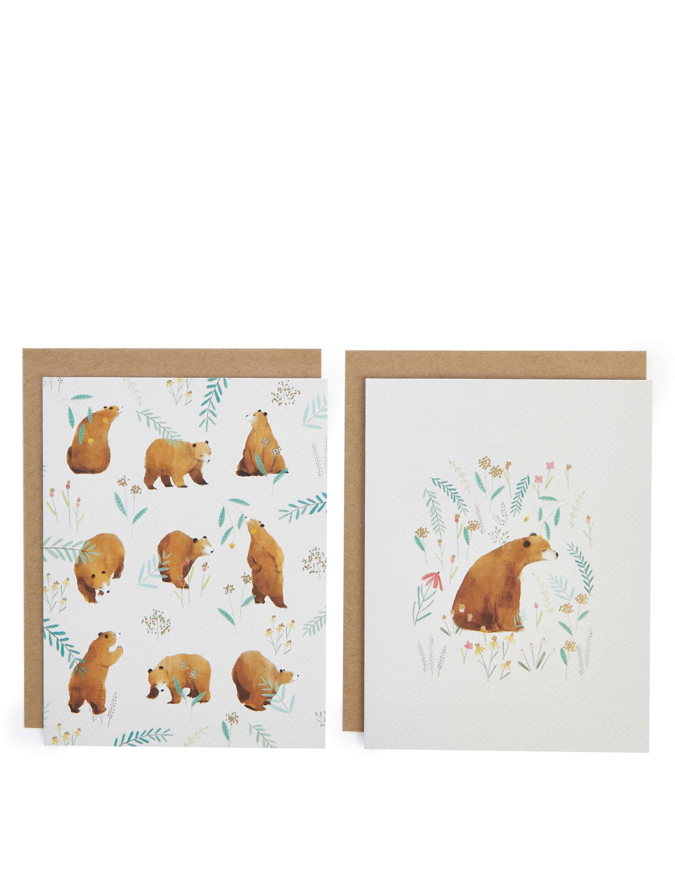 Pack of 8 Illustrated Bear Blank Cards 1 of 3