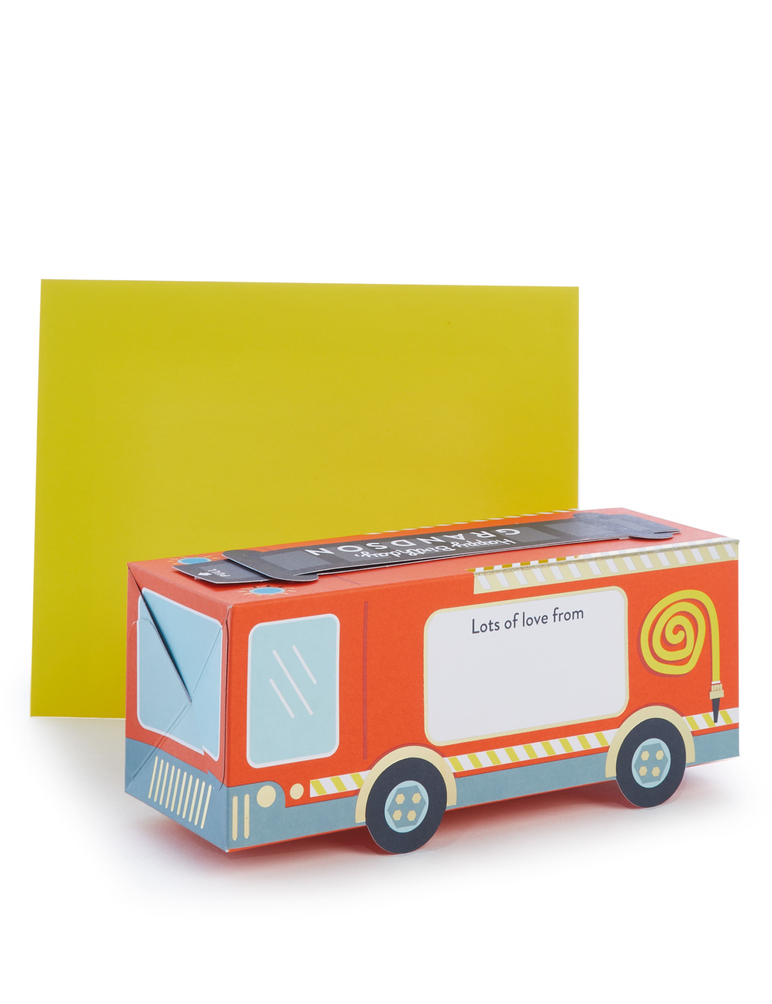 Grandson Pop-up Fire Engine Birthday Card 1 of 4