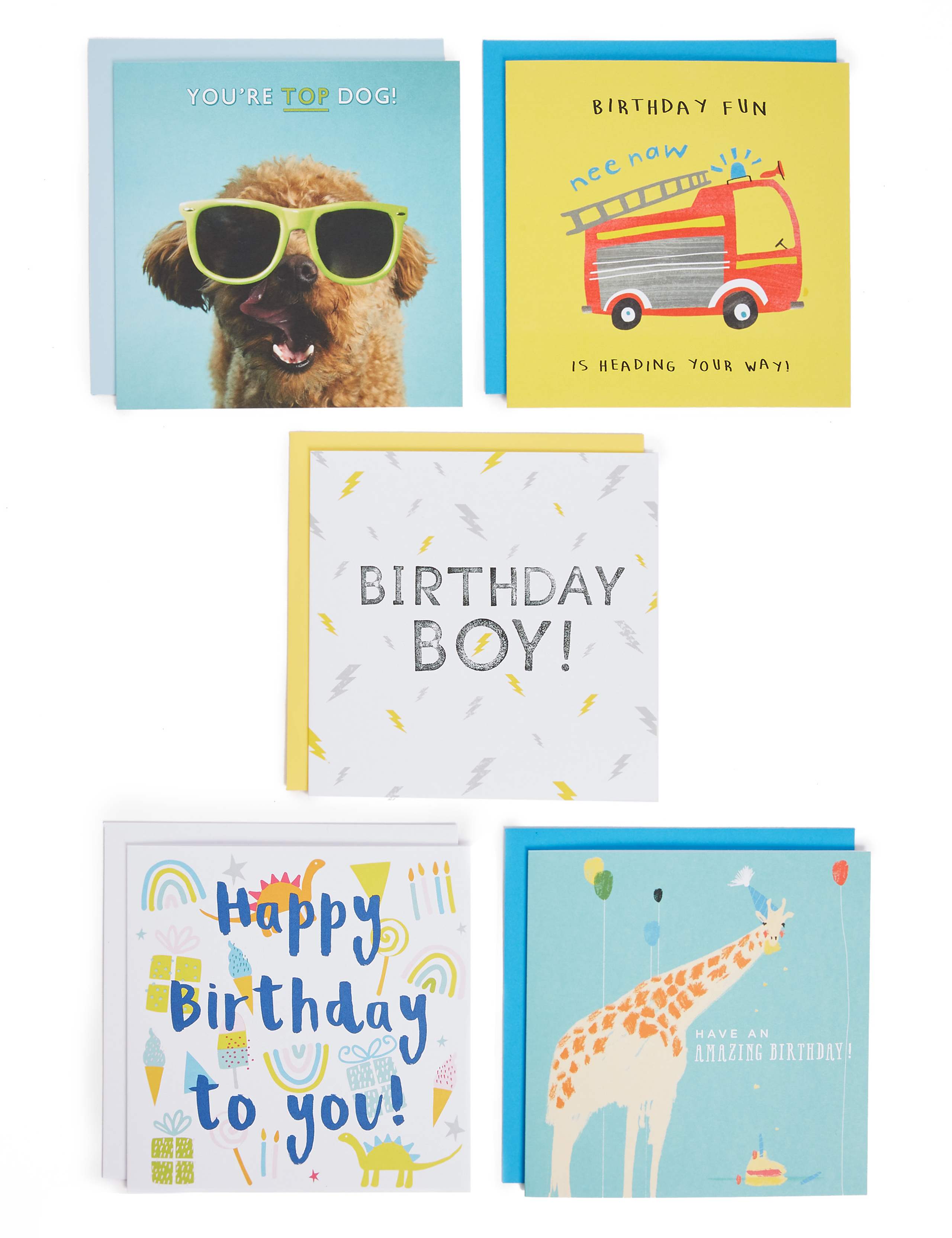 Pack of 5 Birthday Cards 1 of 7