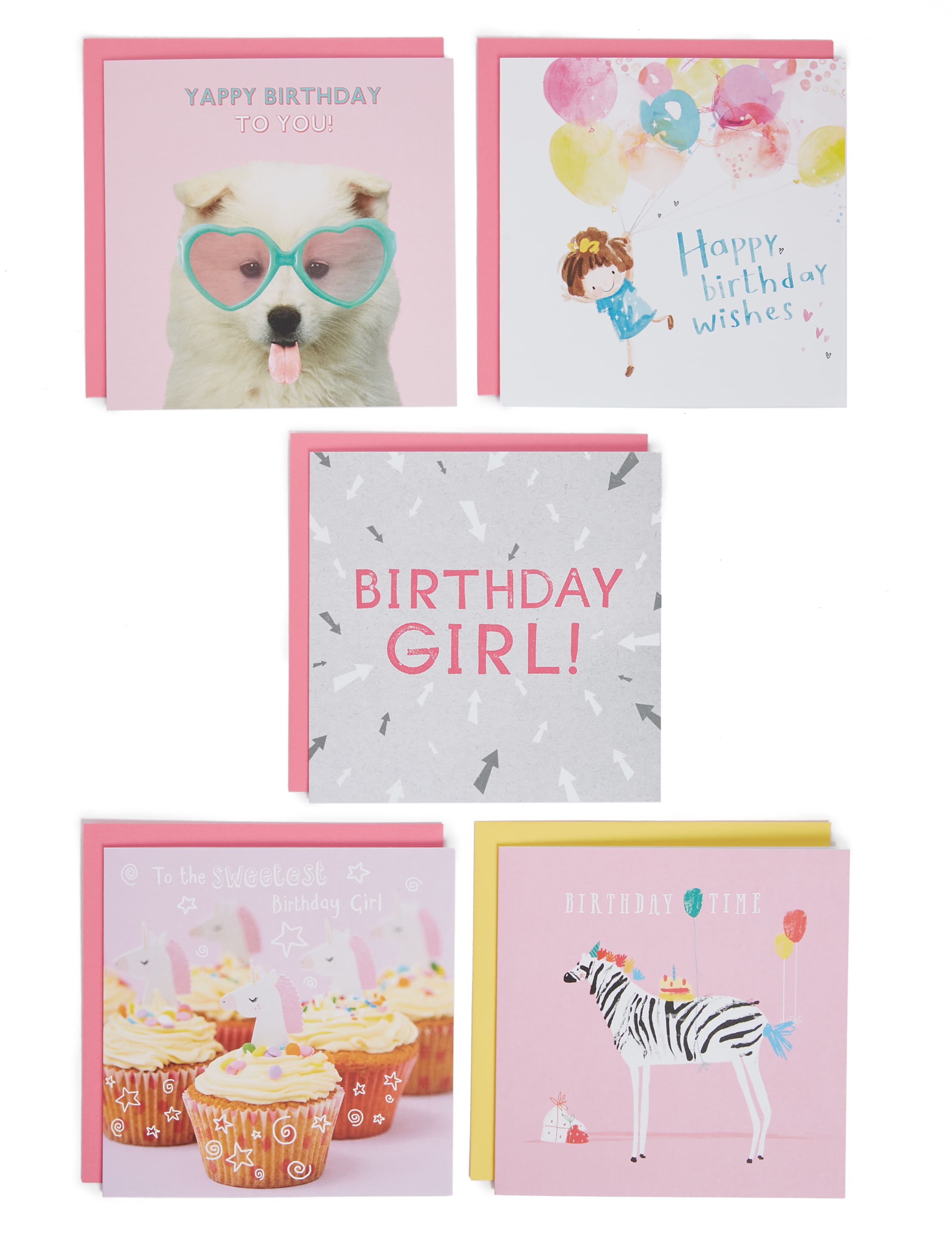 Pack of 5 Birthday Cards 1 of 7