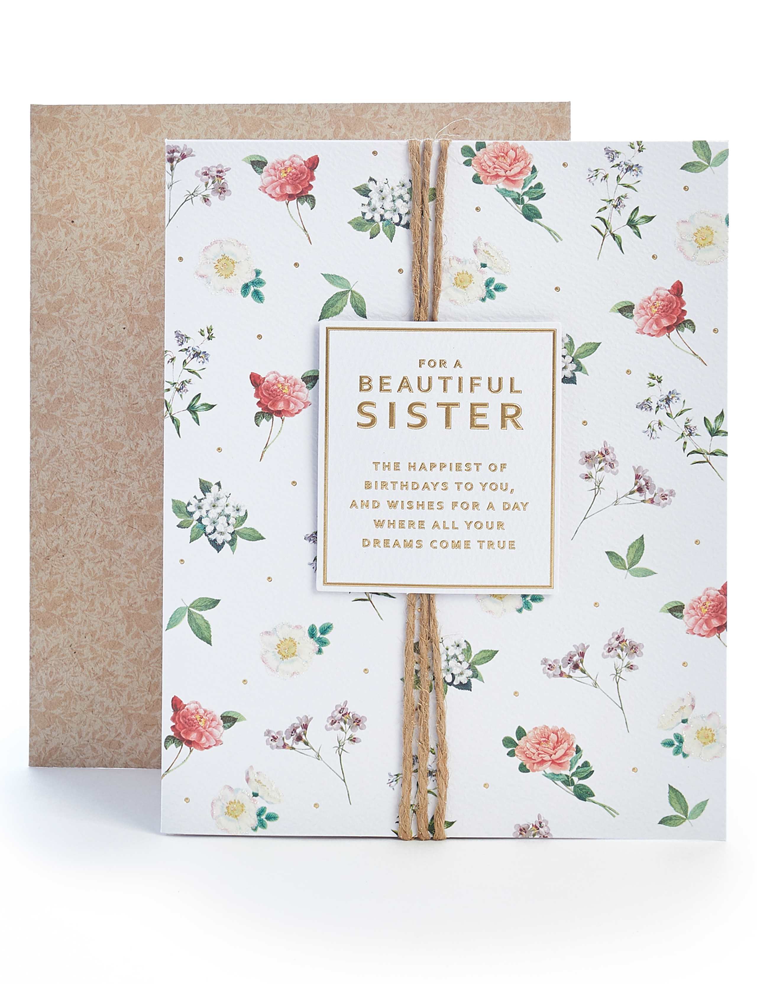 Sister Floral Birthday Card 1 of 3