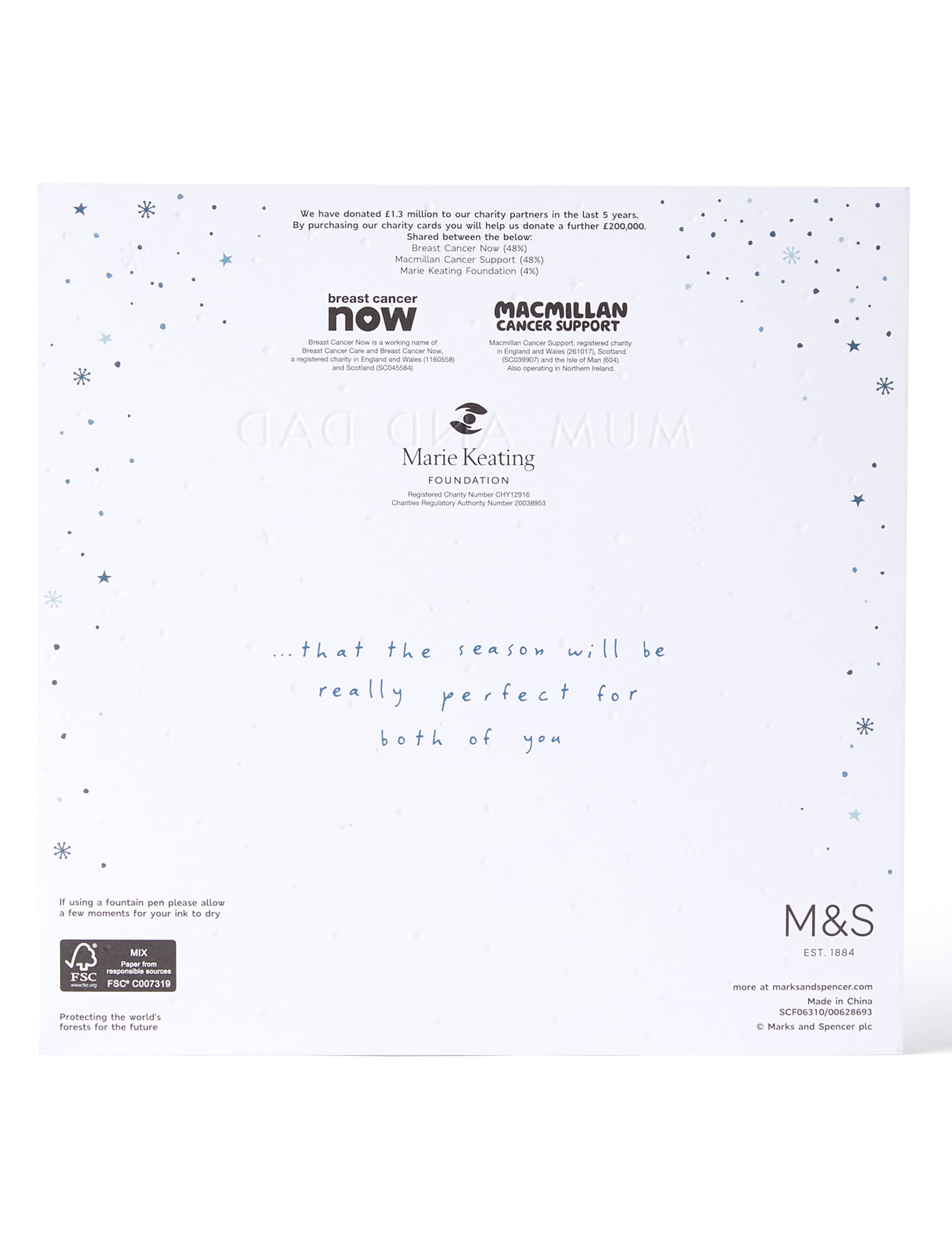 Boxed 3D Christmas Charity Card for Mum & Dad 3 of 4