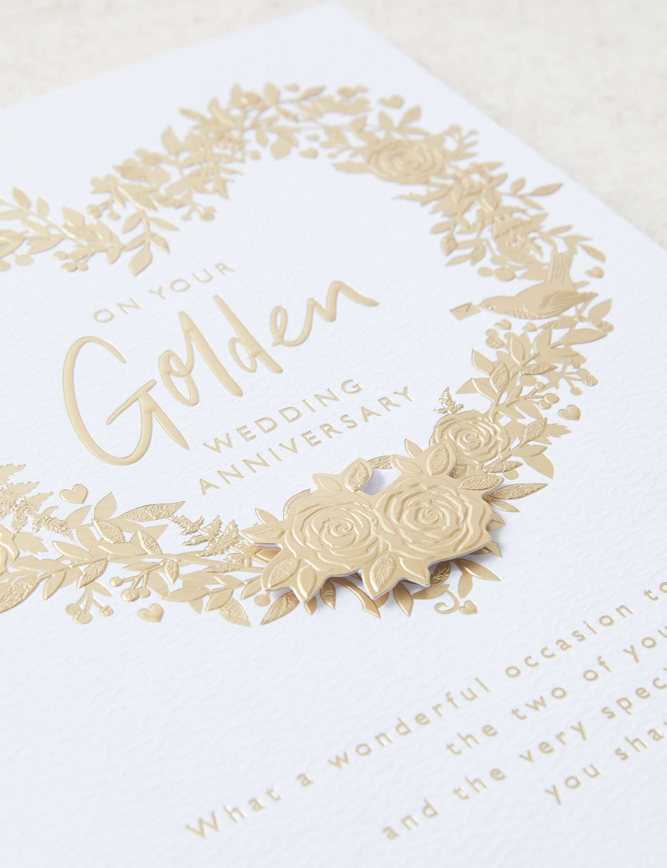 3D Effect Gold Foiled 50th Wedding Anniversary Card 4 of 6