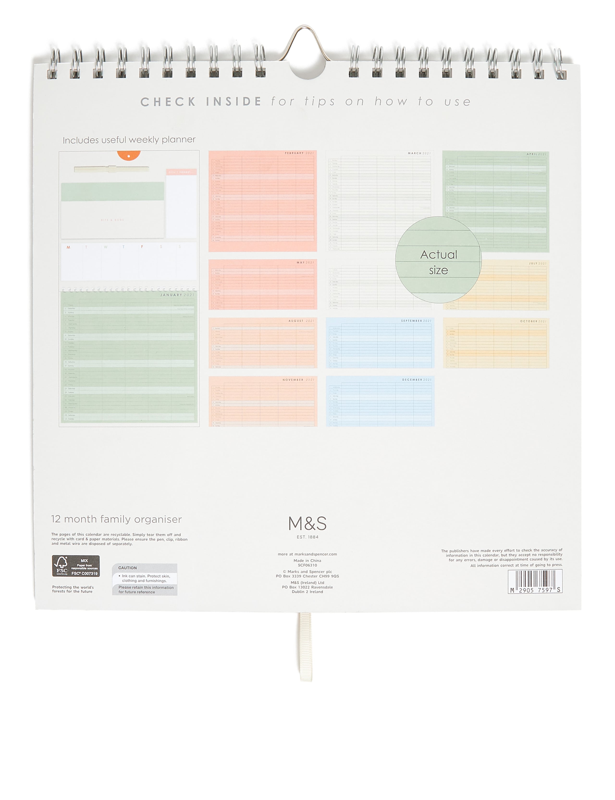 Ultimate 2021 Family Organiser with Pen, Shopping Lists, Pockets and Weekly Planner 3 of 5