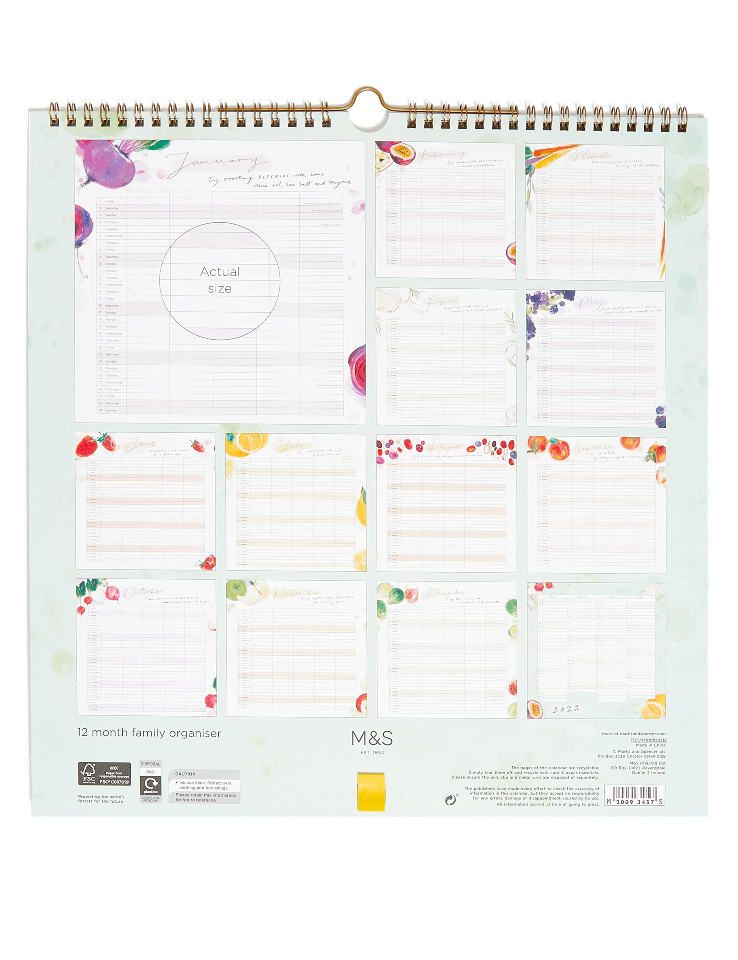 Food Themed 2021 Family Organiser with Pen 3 of 3