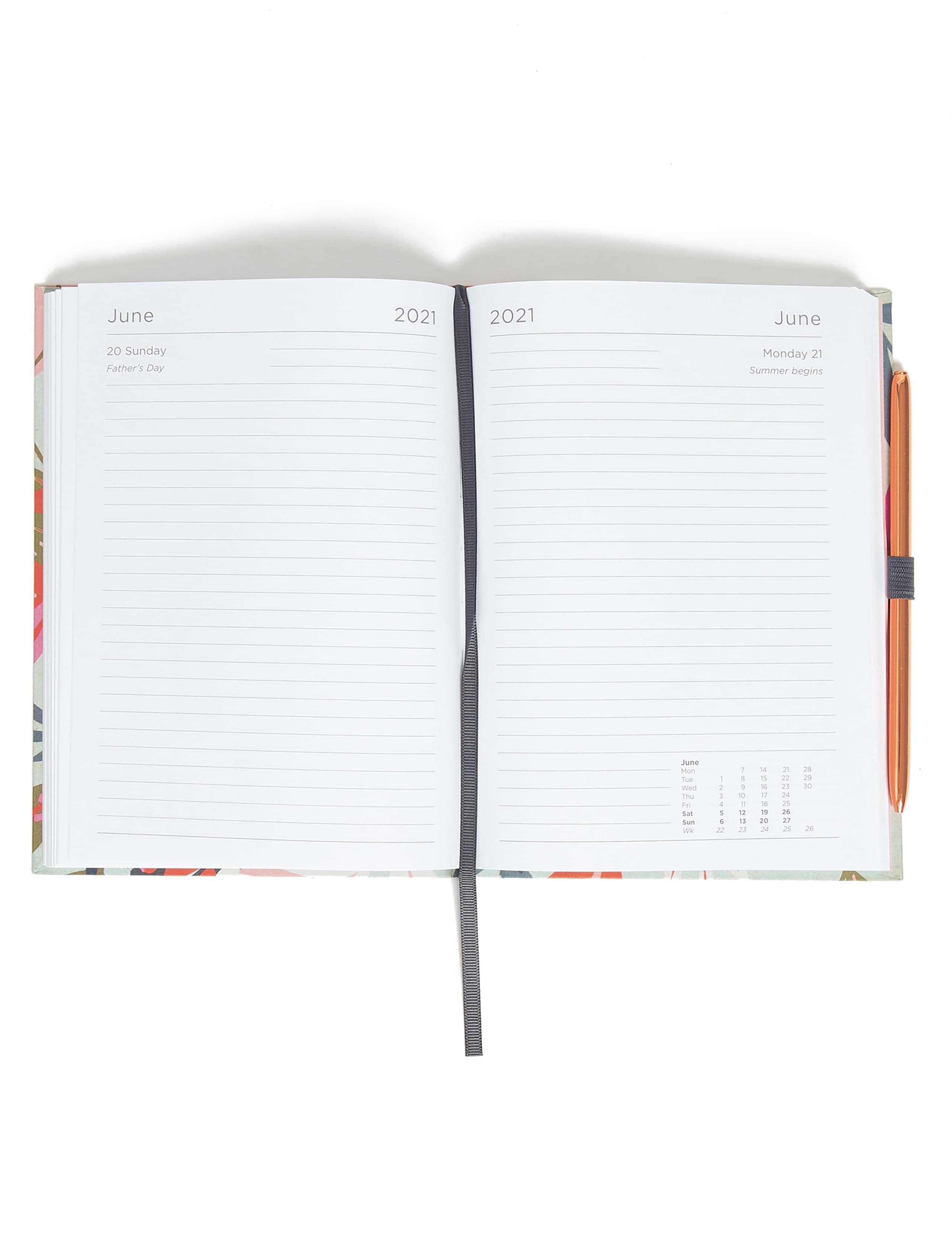 Leaf Print 2021 Daily A5 Diary & Pen Set - Large 3 of 5