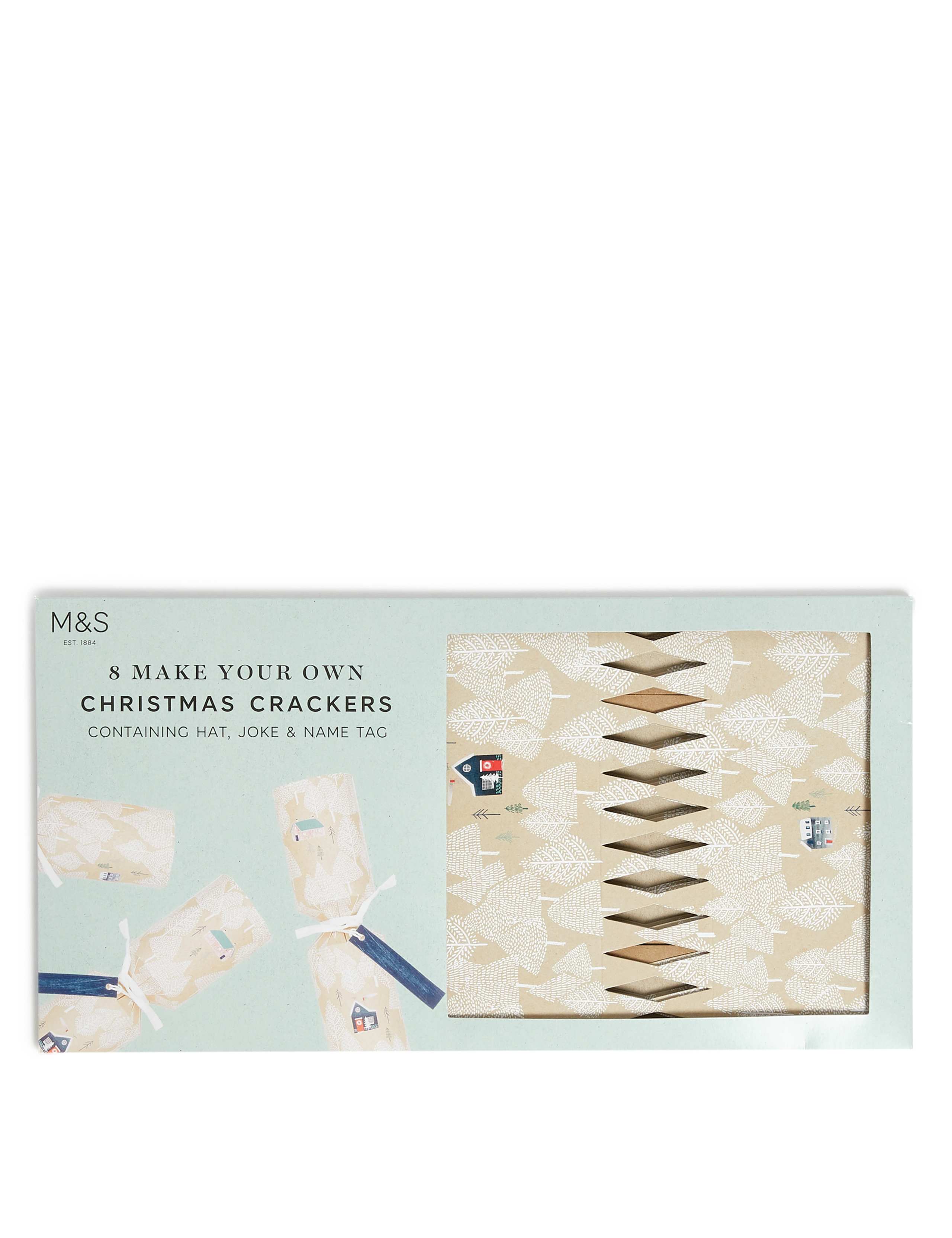 Make Your Own' Recyclable Christmas Crackers - Pack of 8 in 1 Design 1 of 3