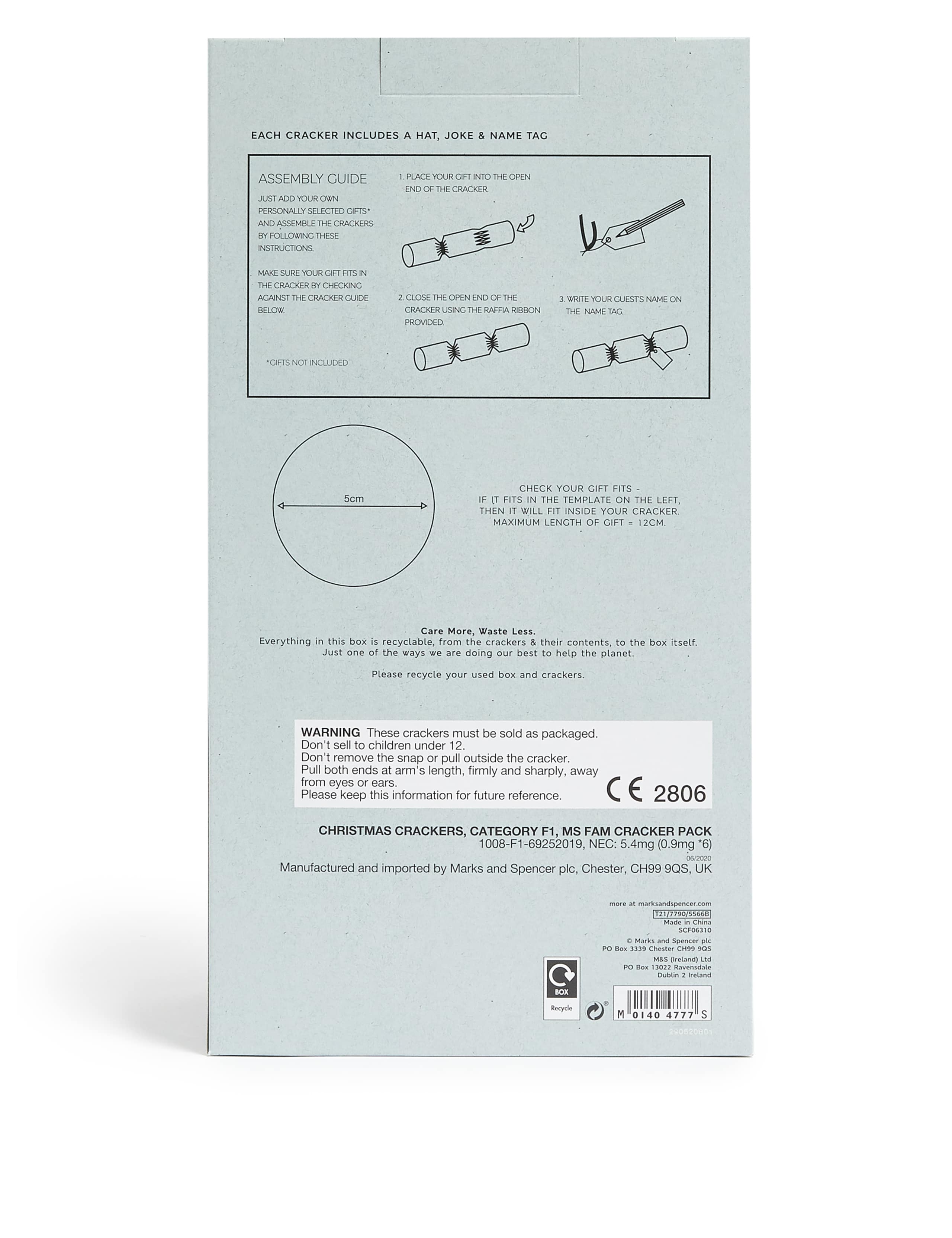 Fill Your Own' Recyclable Christmas Crackers - Pack of 6 in 1 Design 4 of 4