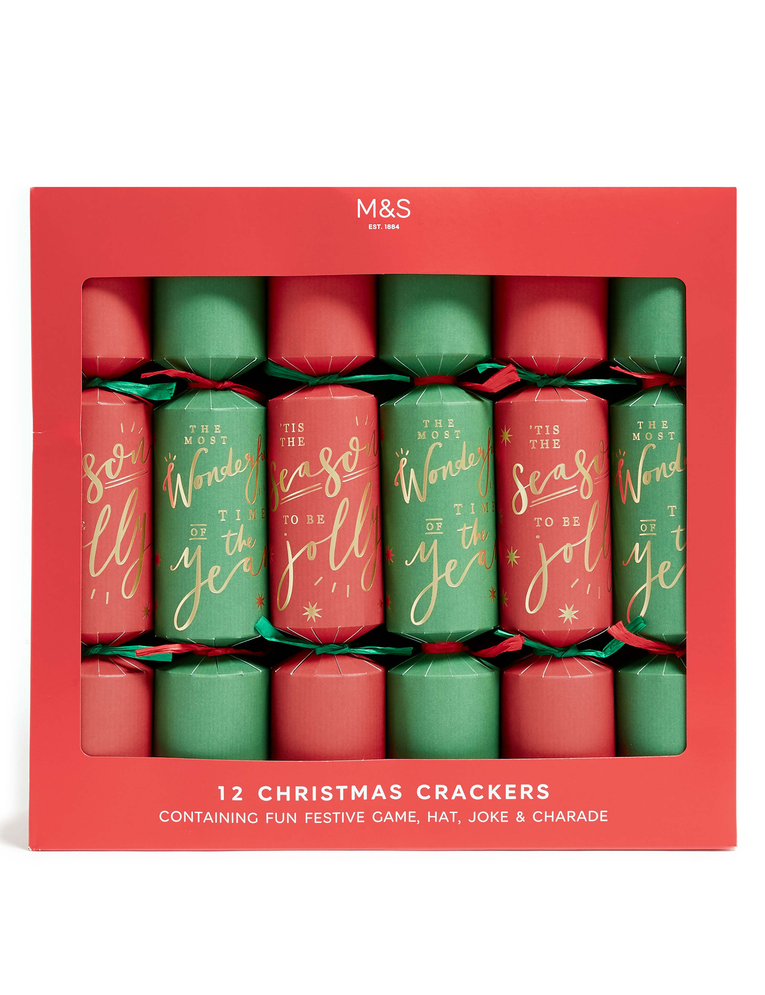 Stuff the Turkey' Recyclable Family Christmas Crackers and Game - Pack of 12 in 2 Designs 1 of 4