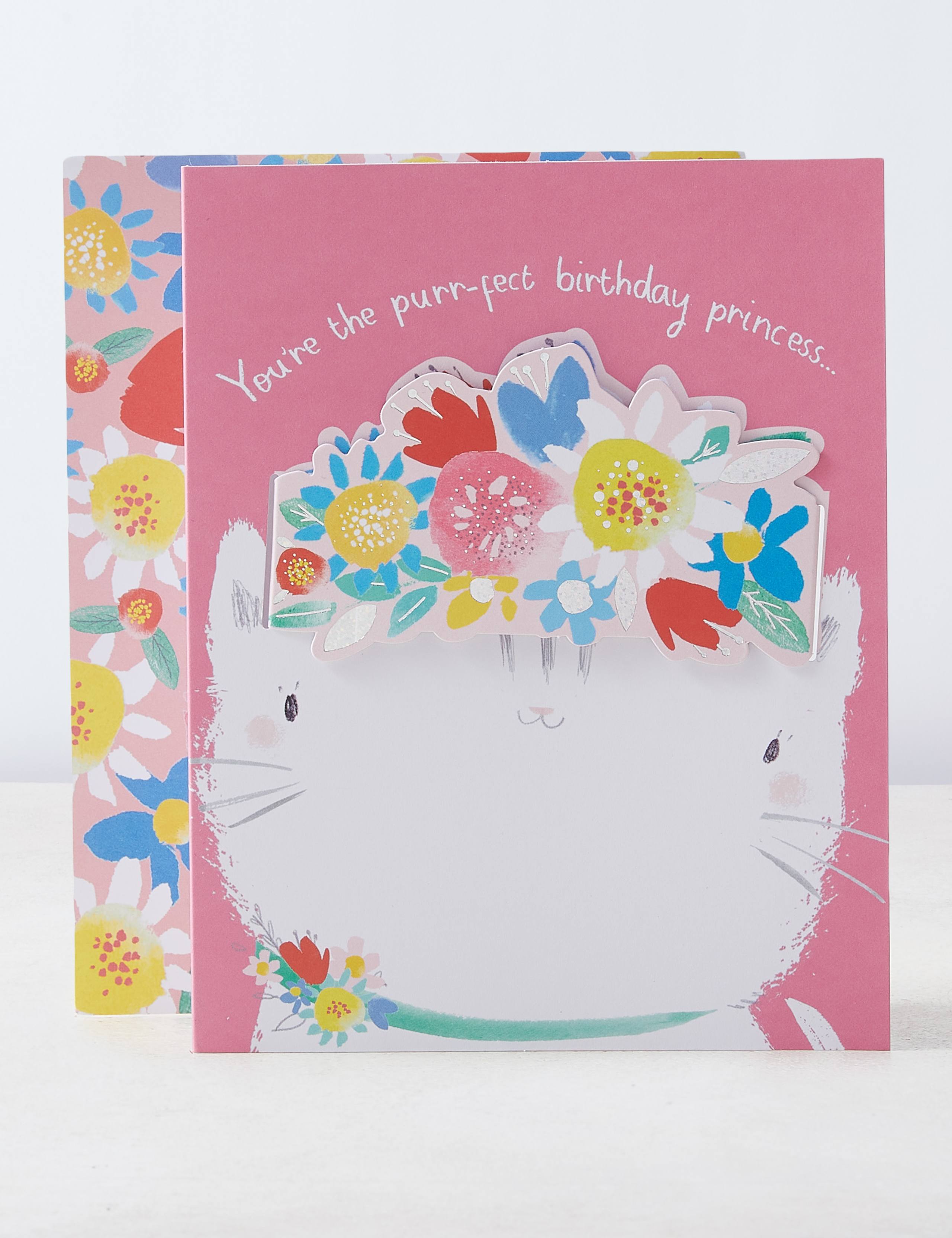 Fun Cat Design Birthday Card with Removable Headband 1 of 5