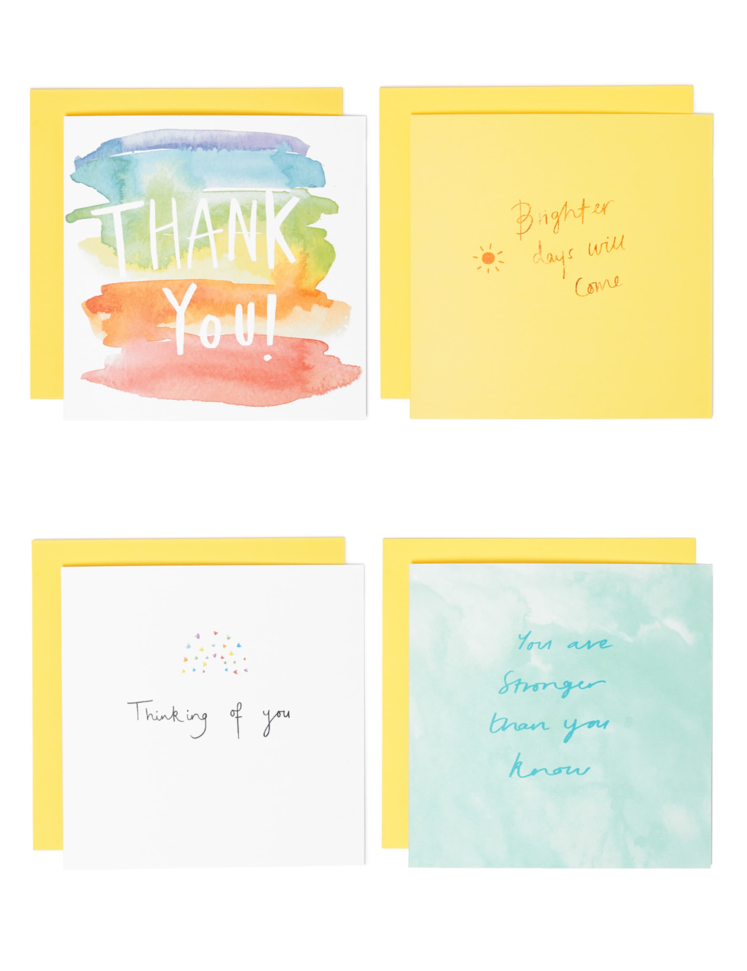 Thinking of You & Thank You Card Pack - 8 Cards in 4 Designs 1 of 3