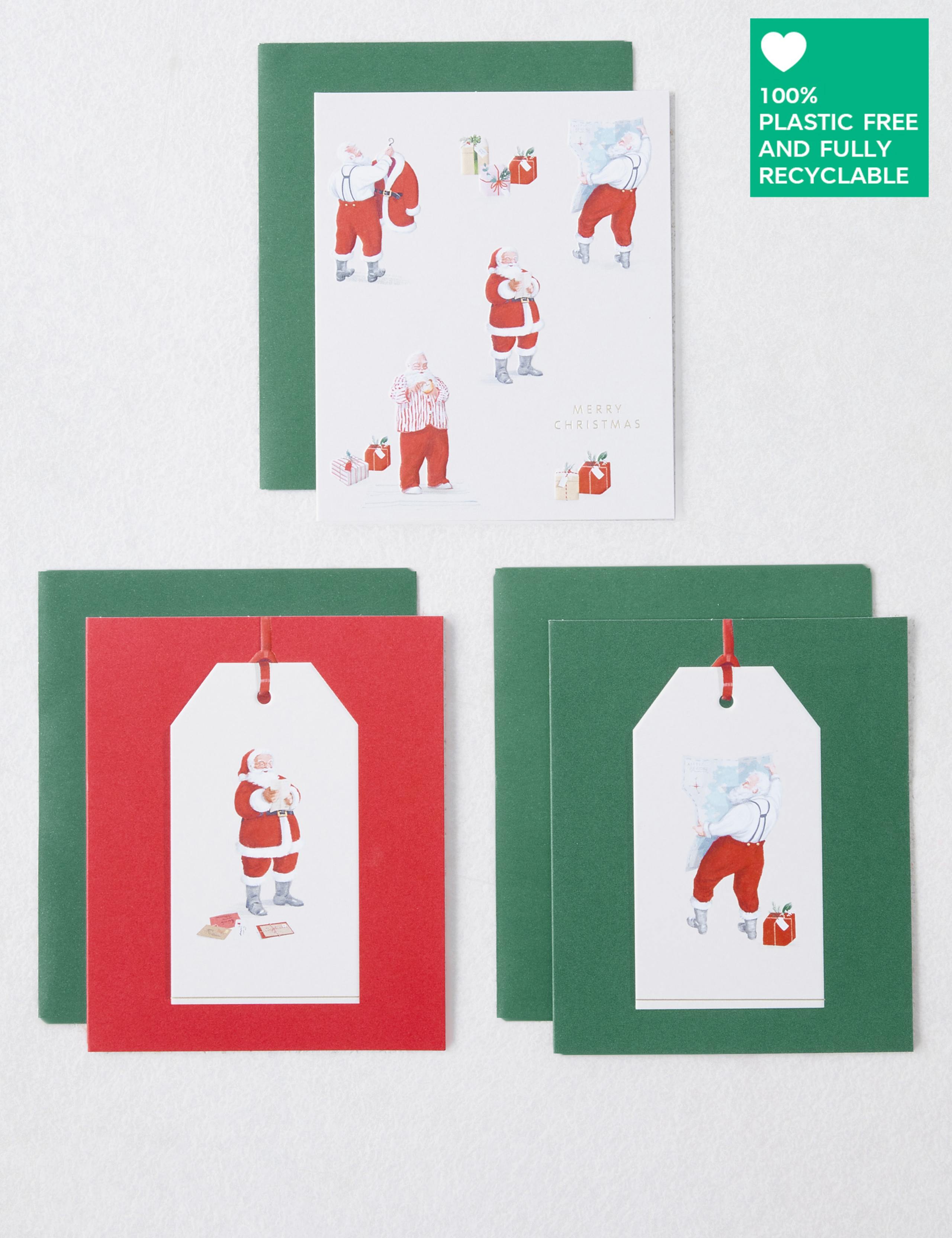 Traditional Santa Themed Charity Christmas Cards - Pack of 15 - 3 Designs 1 of 3