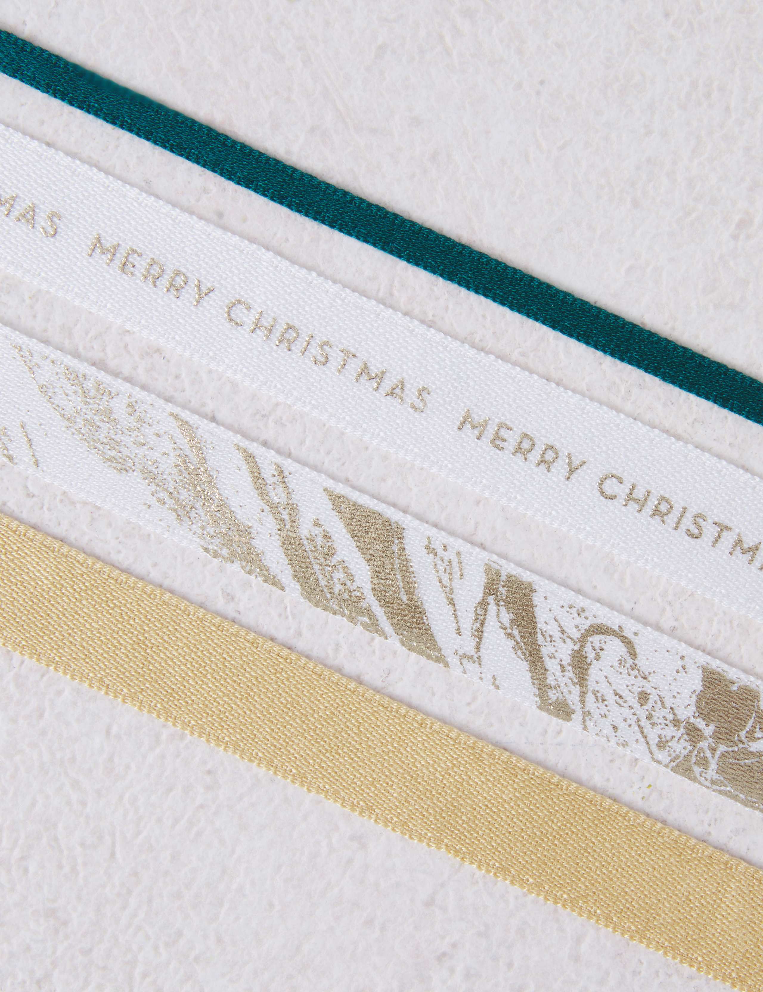 Luxury Christmas Ribbon Set - Pack of 4 in Green, White & Gold 2 of 2