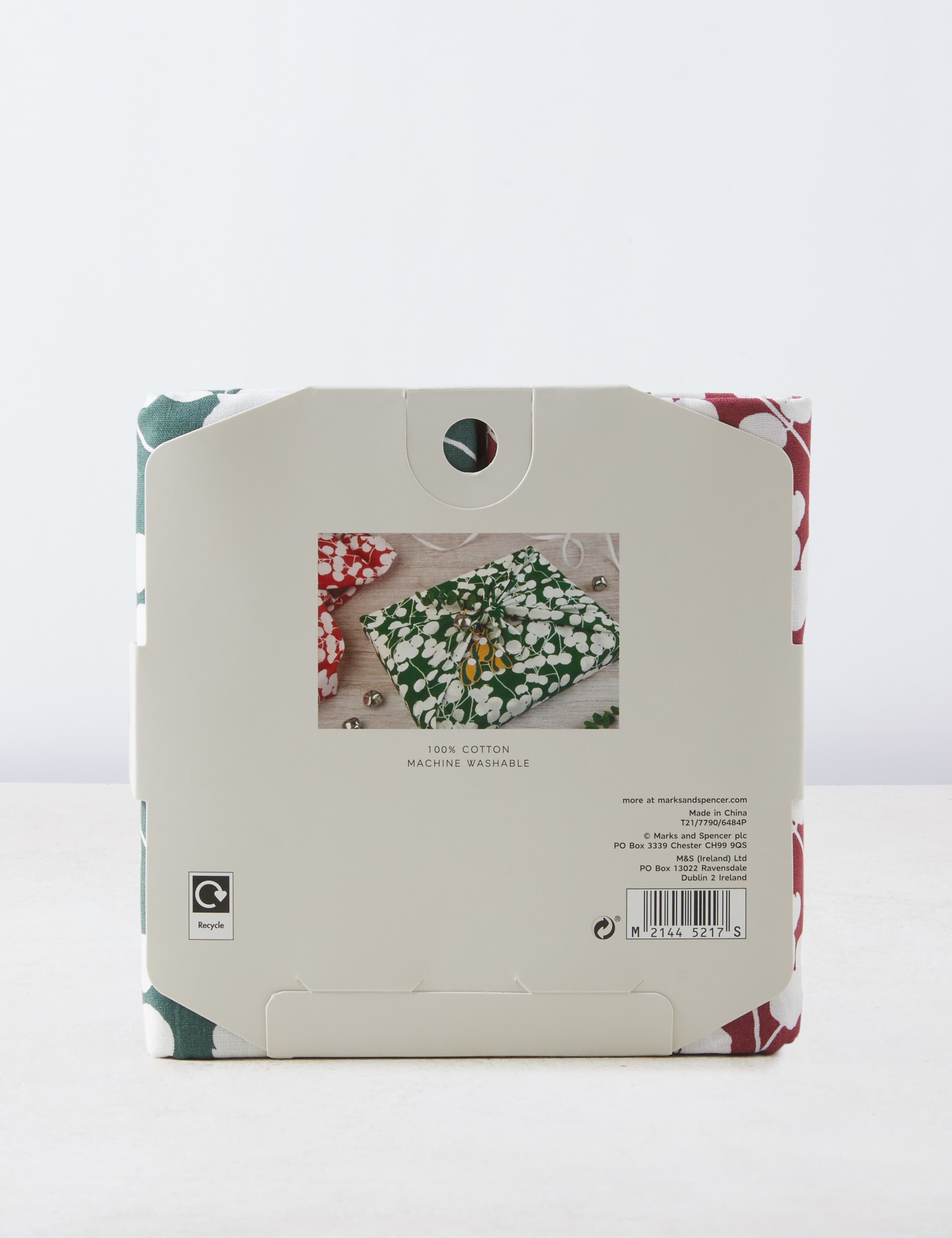 Reusable Fabric Gift Wrapping Pack - 2 Designs in Red & Green Fabric 2 of 3