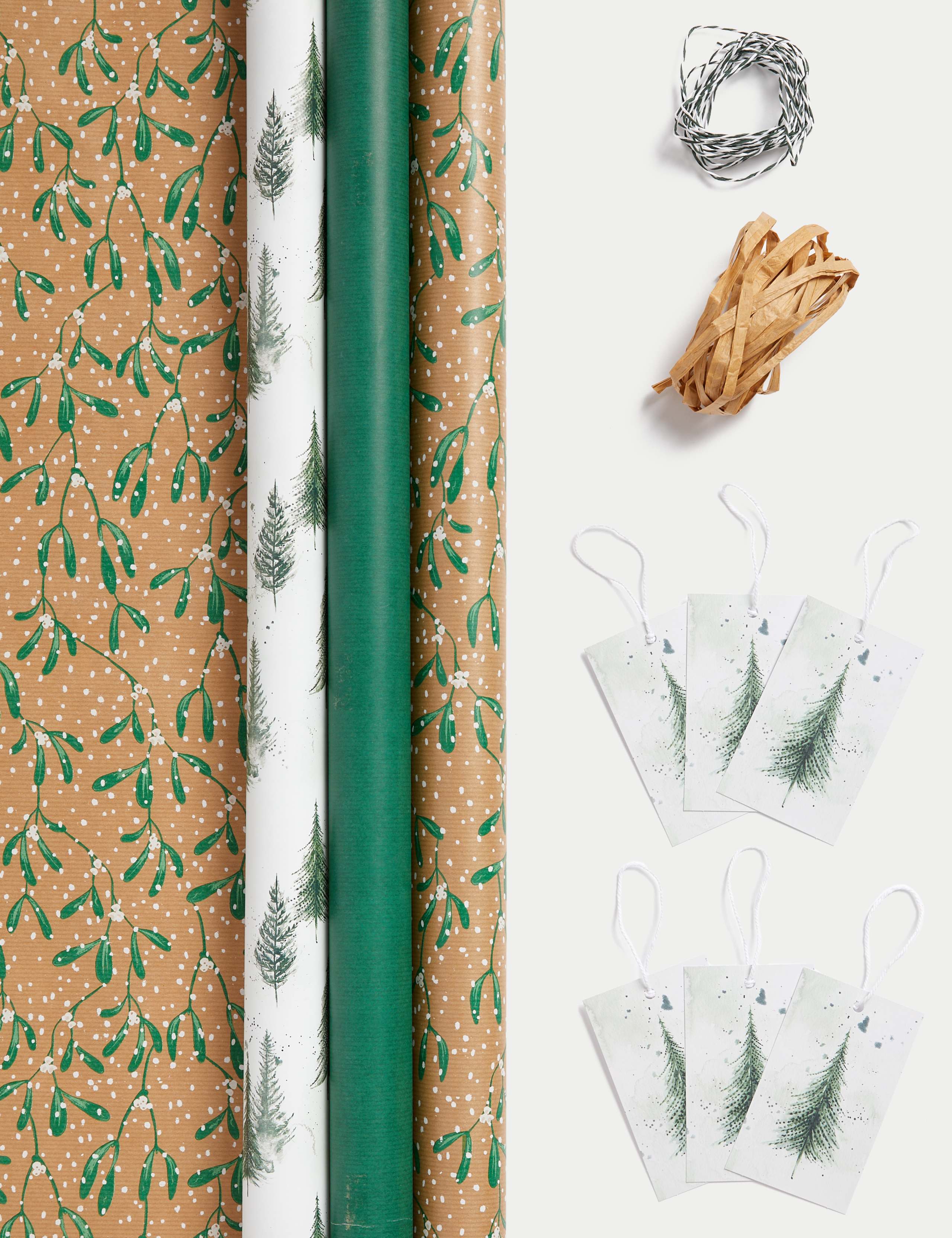 Mistletoe & Tree 6M Christmas Gift Wrap & Accessories Pack 1 of 2