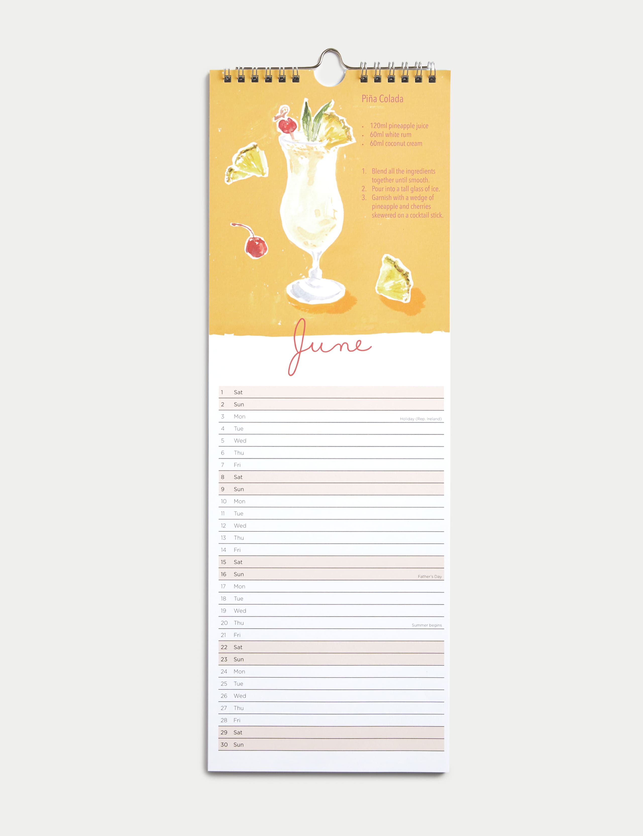 2024 Slimline Calendar - Cocktails Design 2 of 3