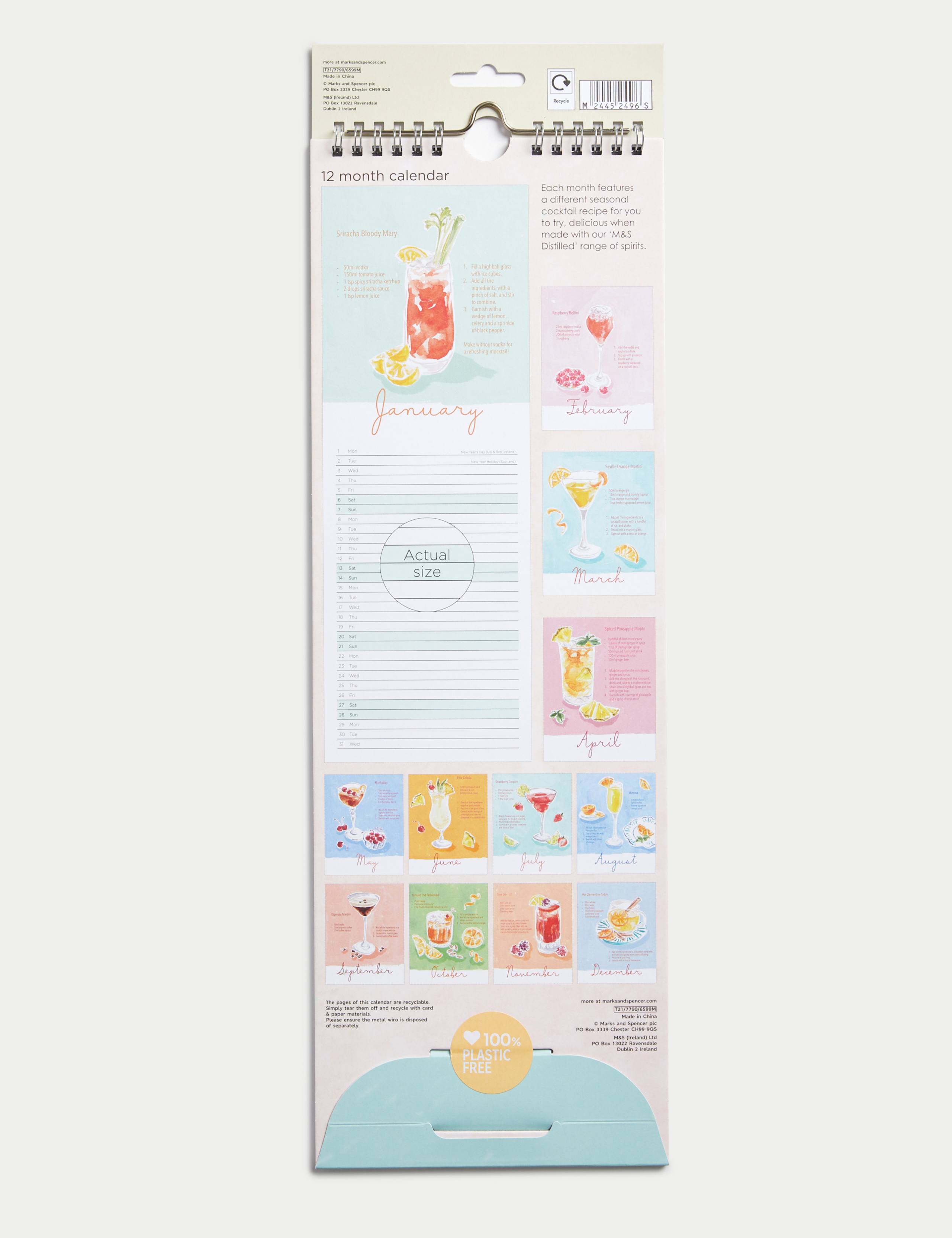 2024 Slimline Calendar - Cocktails Design 3 of 3