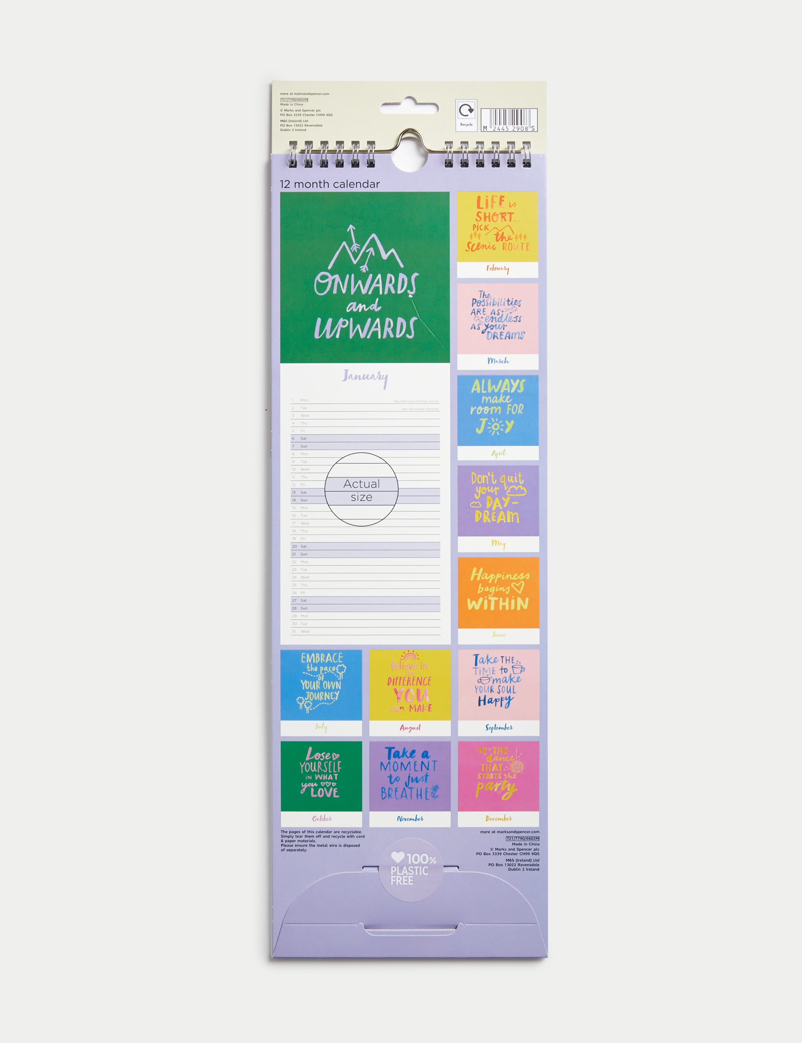 2024 Slimline Calendar - Motivational Quotes Design 3 of 3