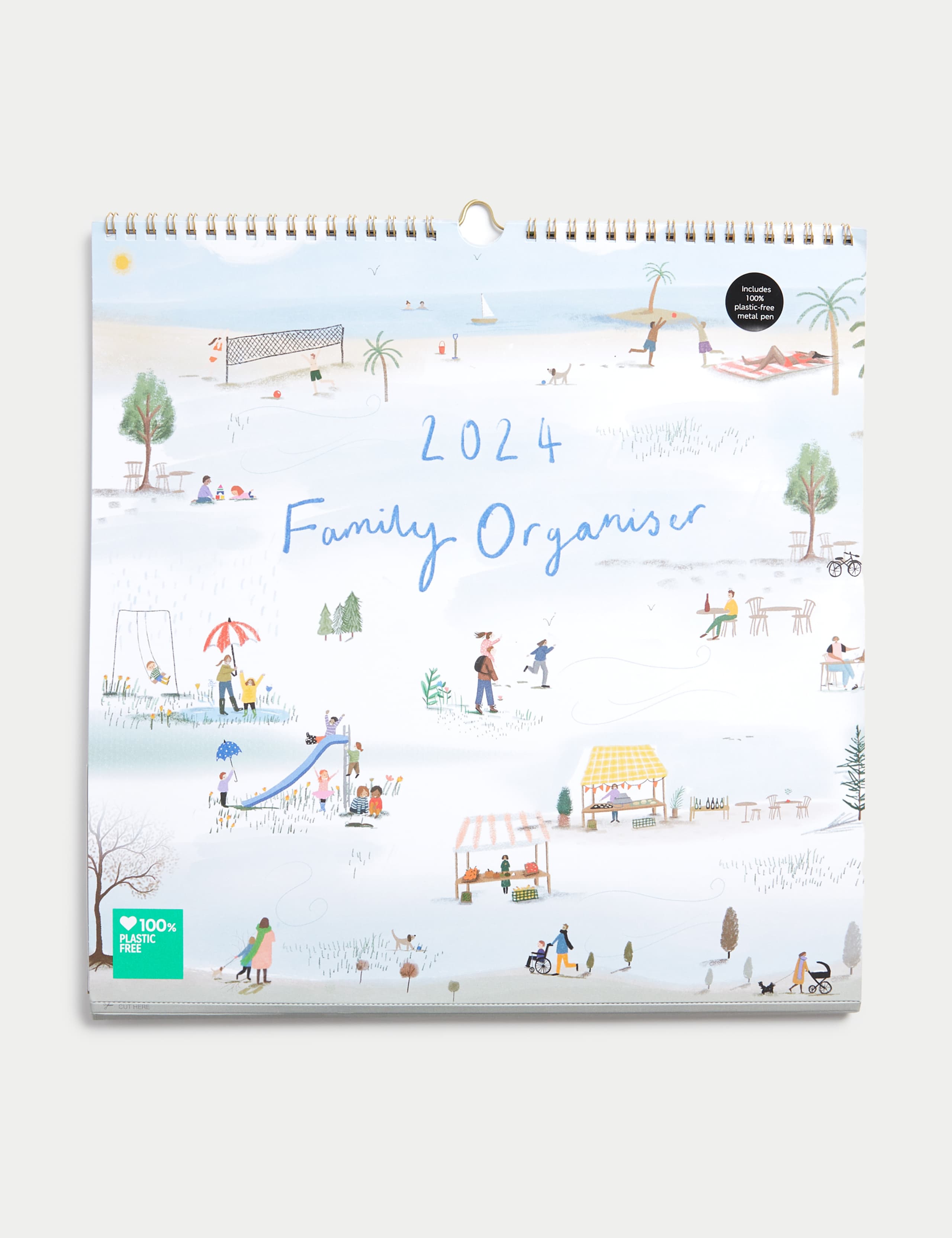 2024 Calendar & Family Organiser -  With Metal Pen 1 of 3