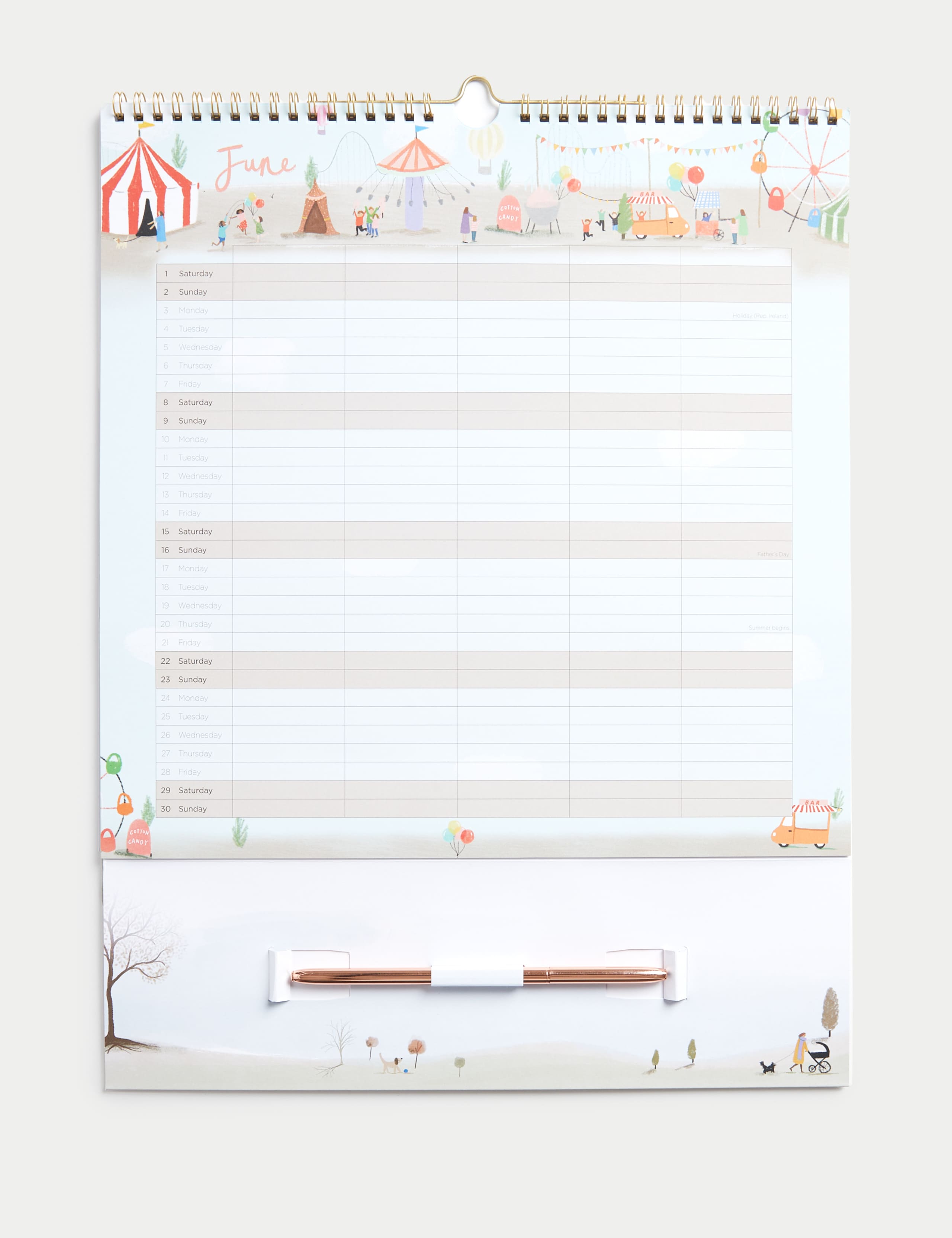 2024 Calendar & Family Organiser -  With Metal Pen 2 of 3