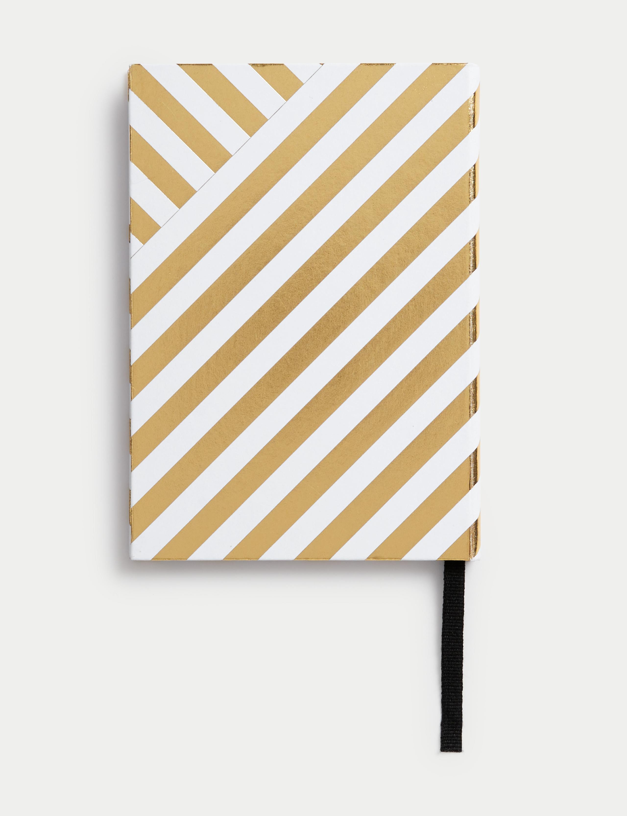 2024 Small A6 Week to View Diary - Gold Geometric Design 4 of 4