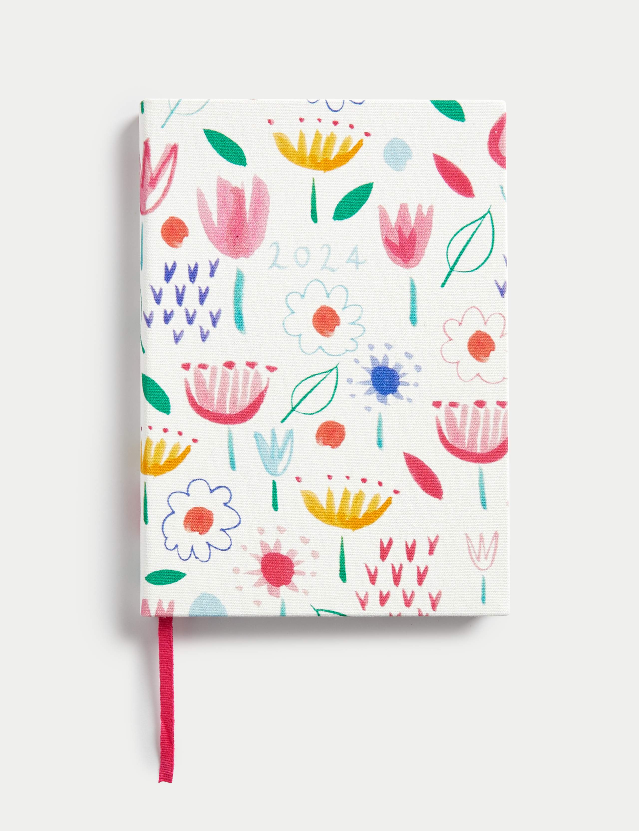2024 A5 Week to View Diary - Fabric Colourful Flower Design 1 of 5