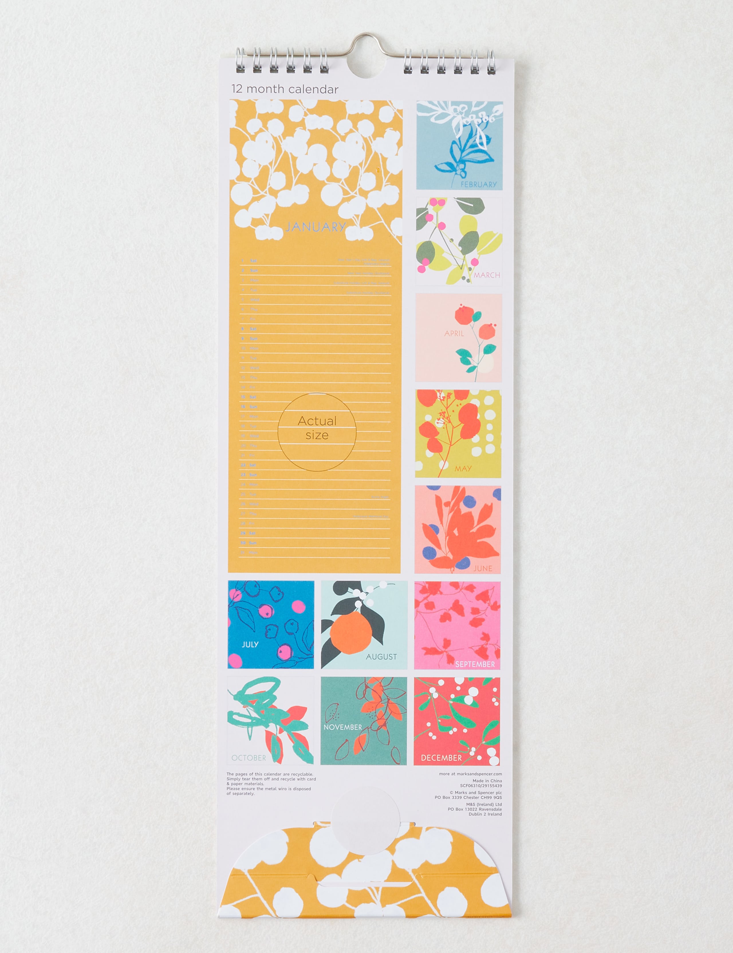 2022 Slimline Calendar - Contemporary Floral Design 3 of 3