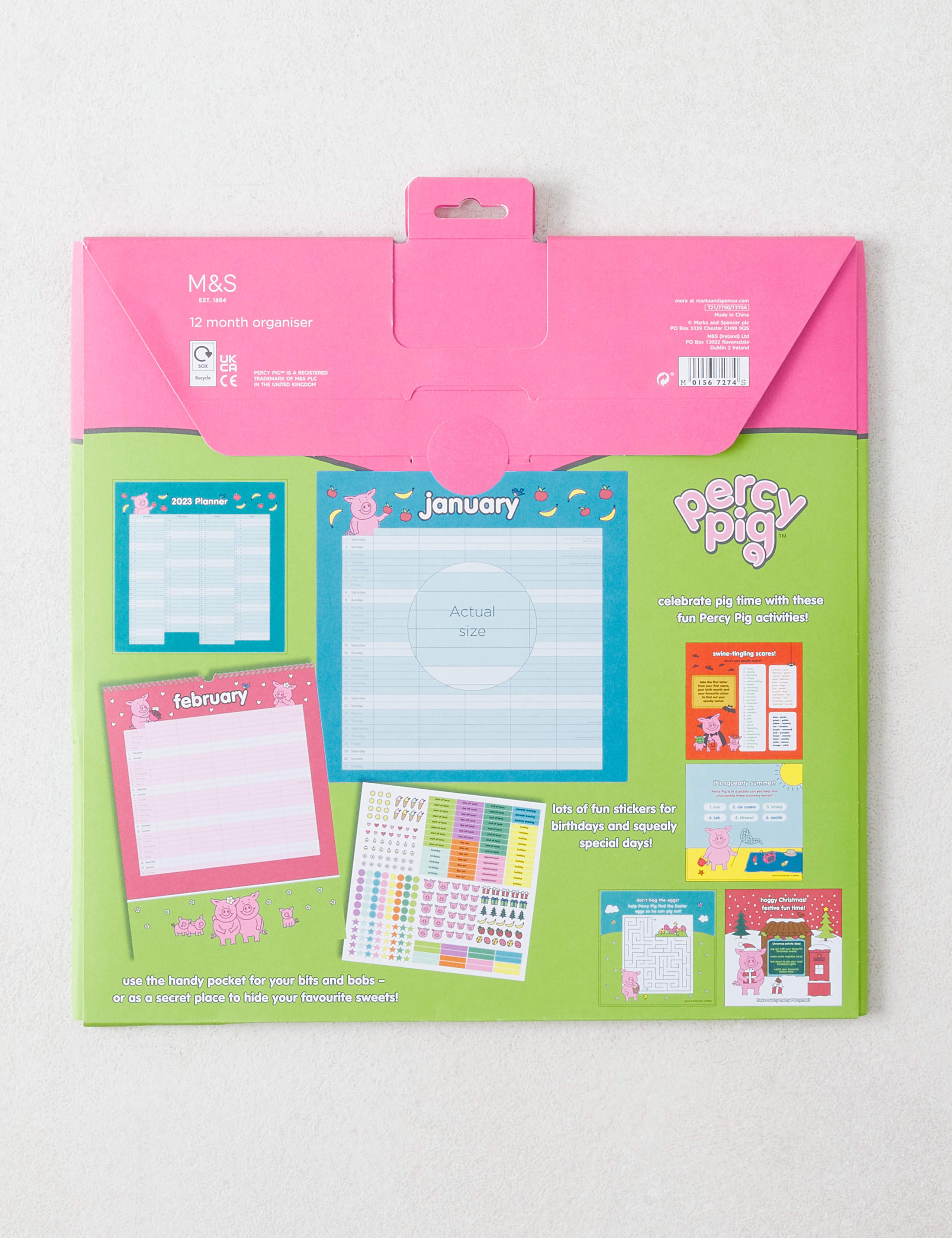 2022 Family Organiser - Fun Percy Pig™ Design with Monthly Activities & Stickers 6 of 7