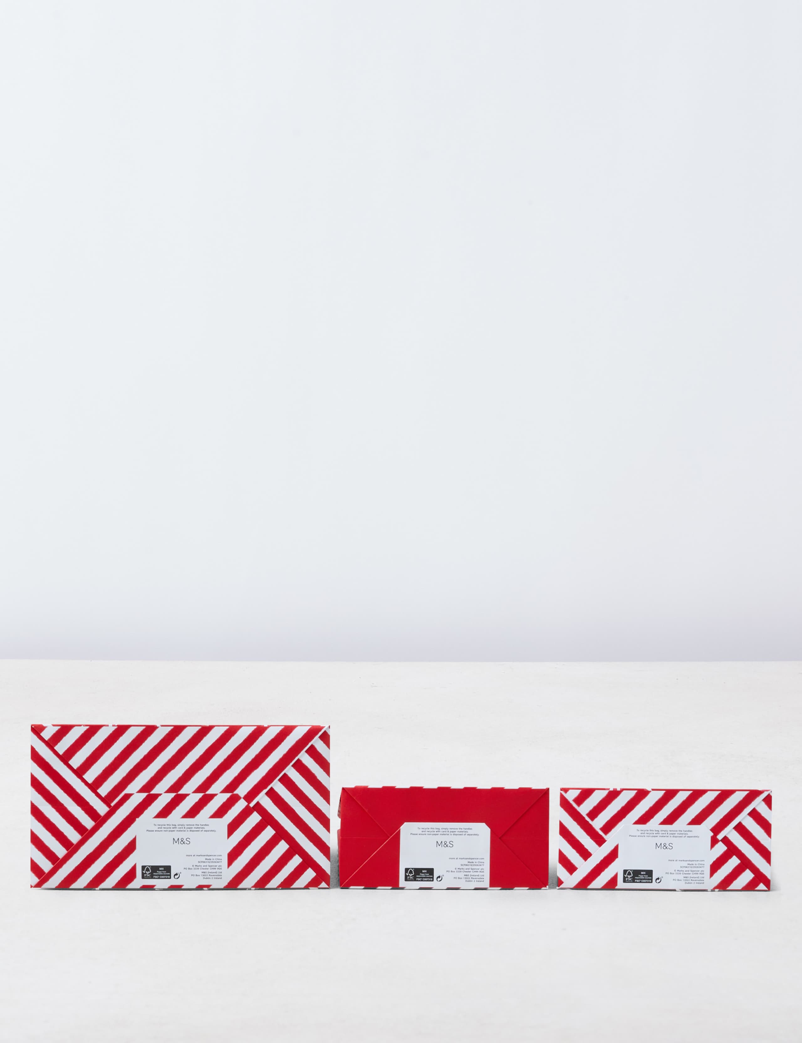 Candy Cane Themed Christmas Gift Bag Trio & Tissue Pack 2 of 3