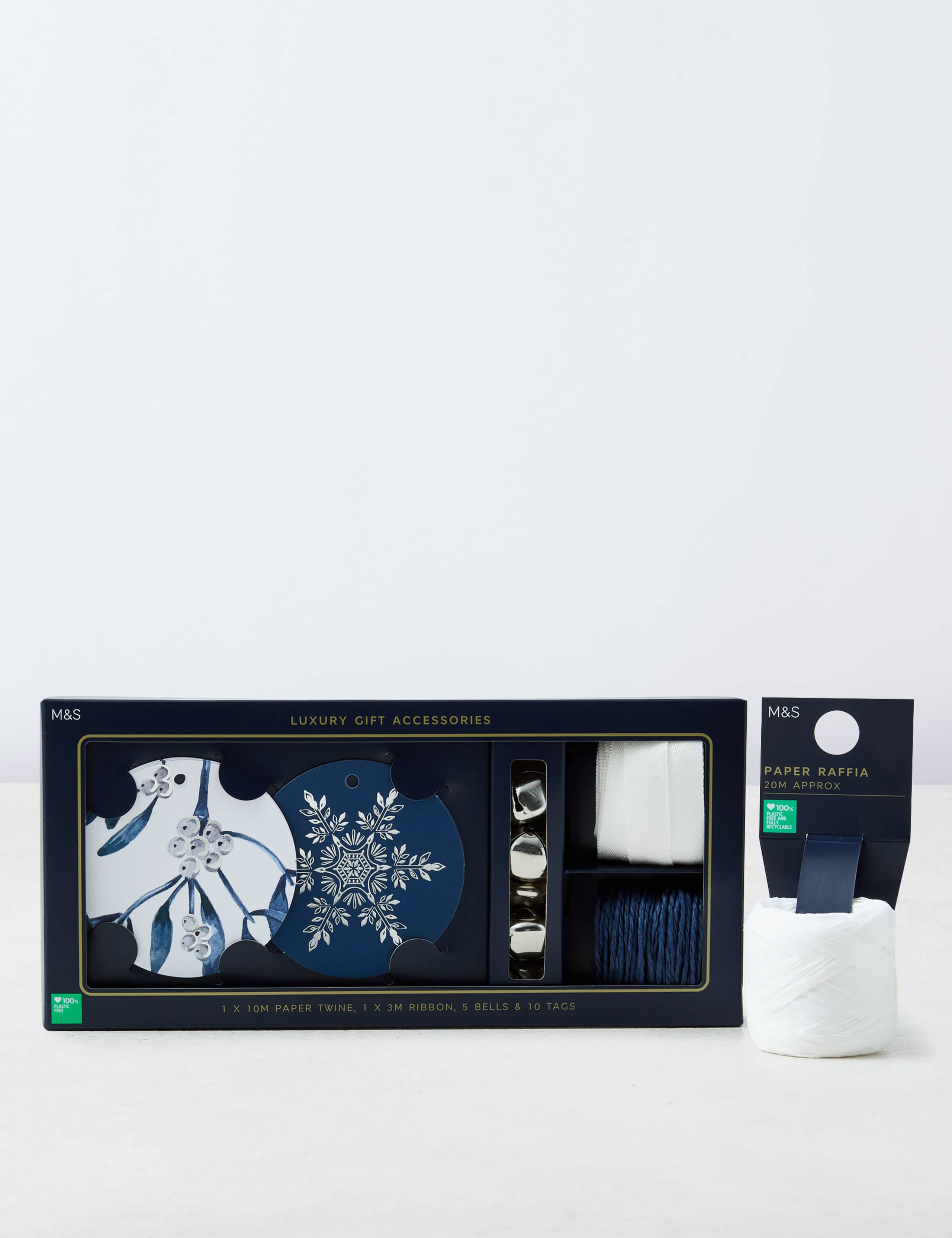 Christmas Gift Wrapping Accessory Pack - Blue & White 1 of 3