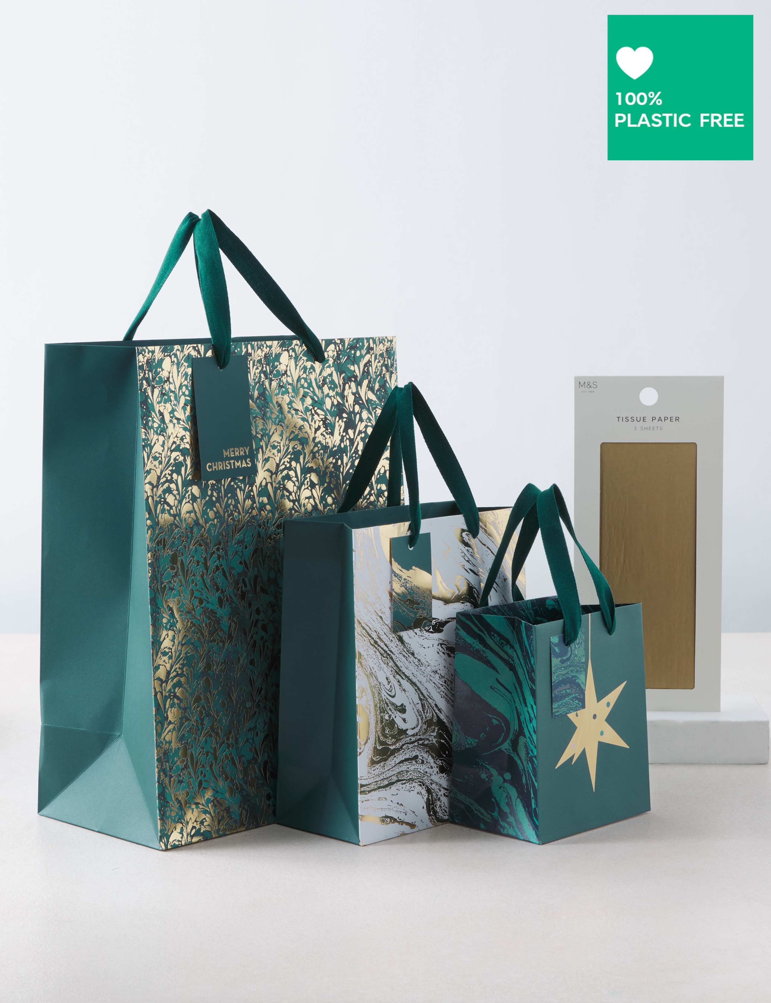 Luxury Opulence Gift Bags & Tissue Paper - Pack of 3 with Gold Tissue Paper 1 of 3