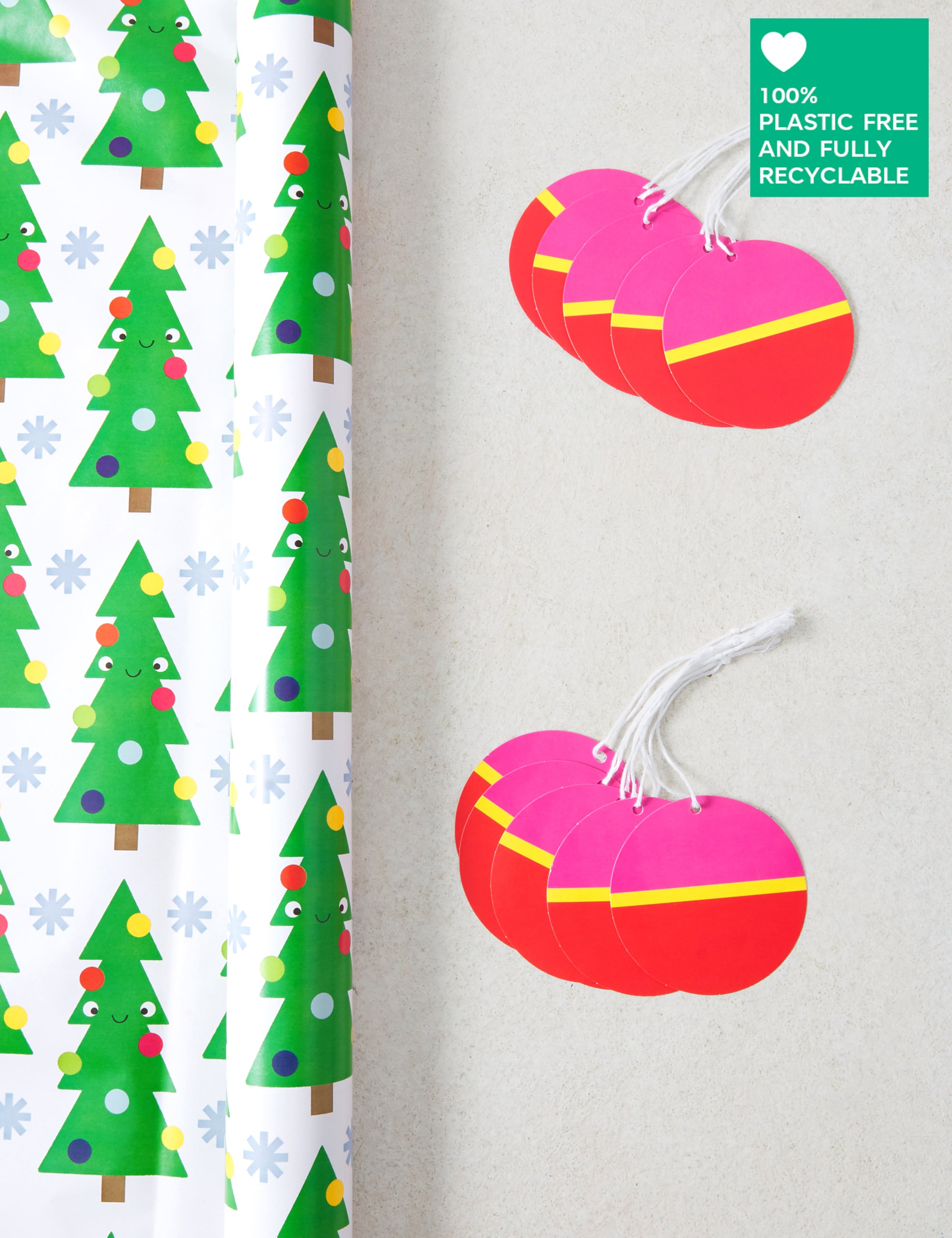 Contemporary Christmas Wrap & Tag Pack - 14m of Wrapping Paper & 12 Gift Tags 1 of 2