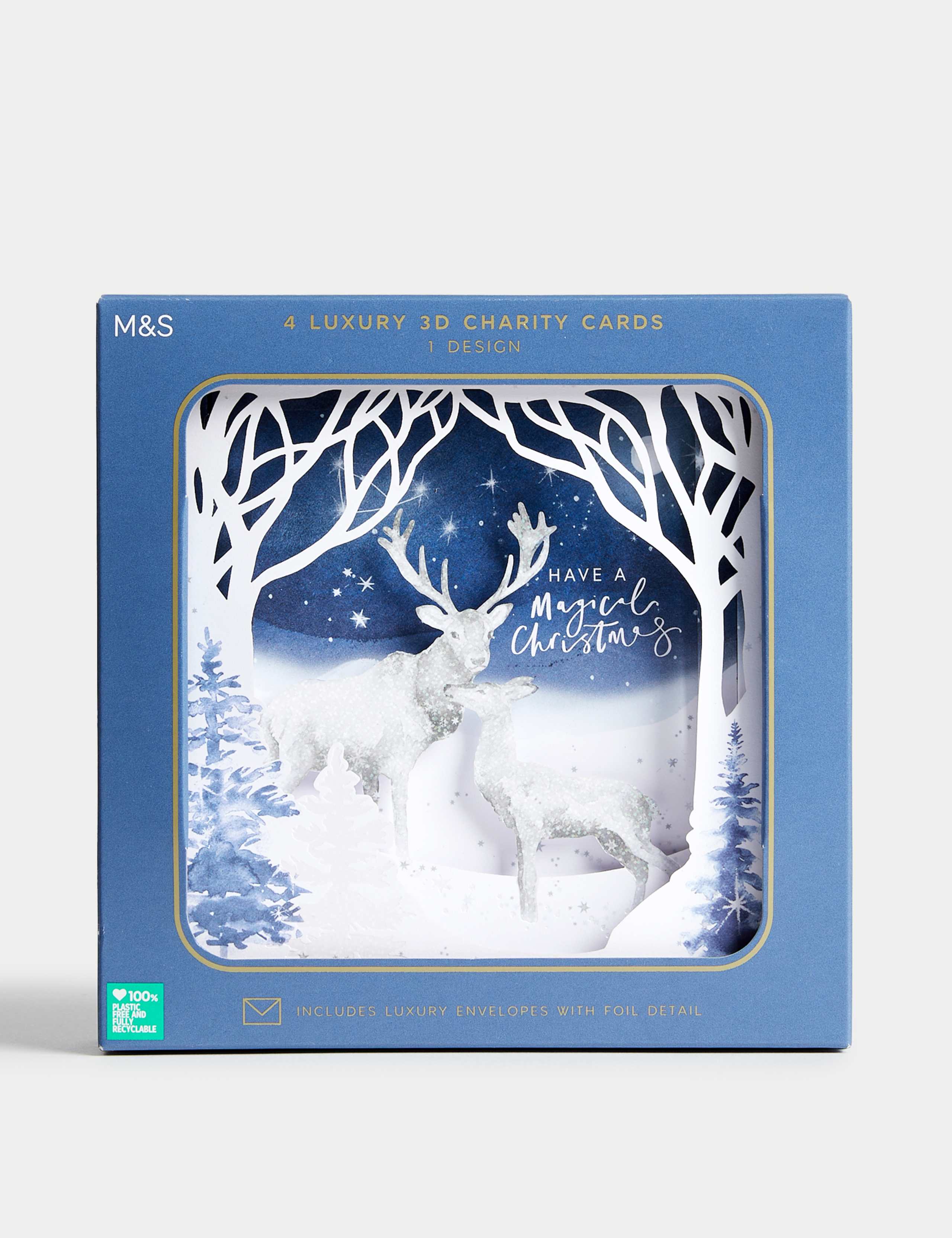 Luxury Charity Christmas Cards - 3D Stag Design 1 of 4