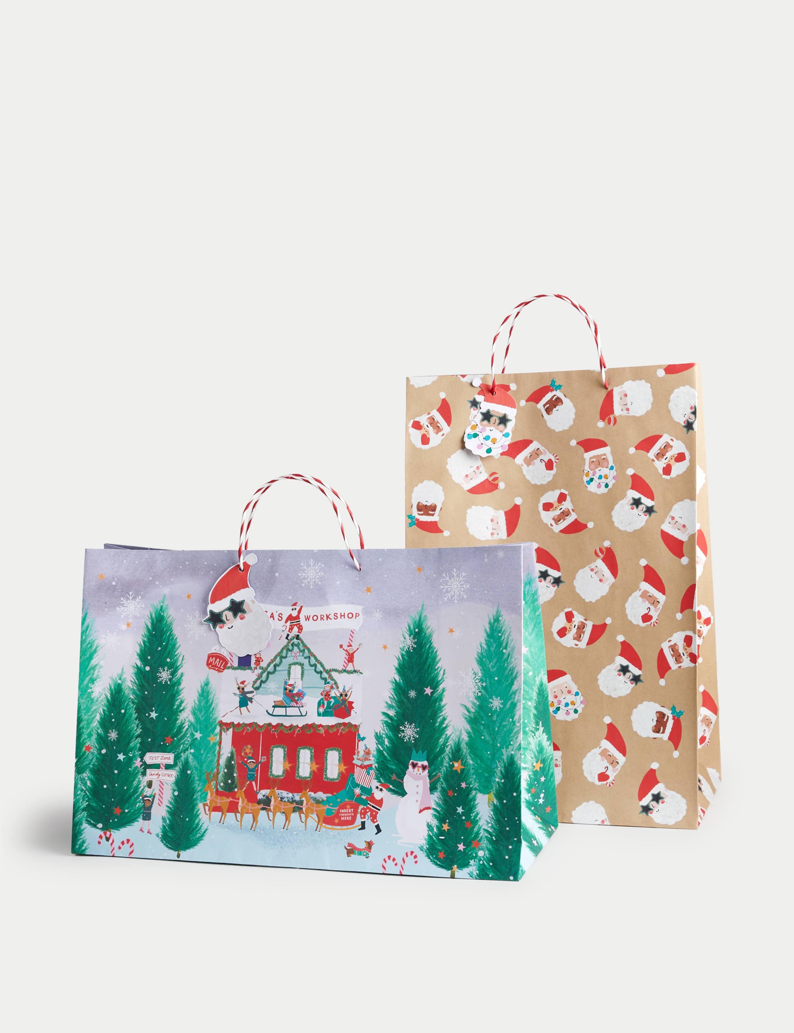 Santa Design Christmas Extra Large Gift Bag Pack of 2 1 of 2