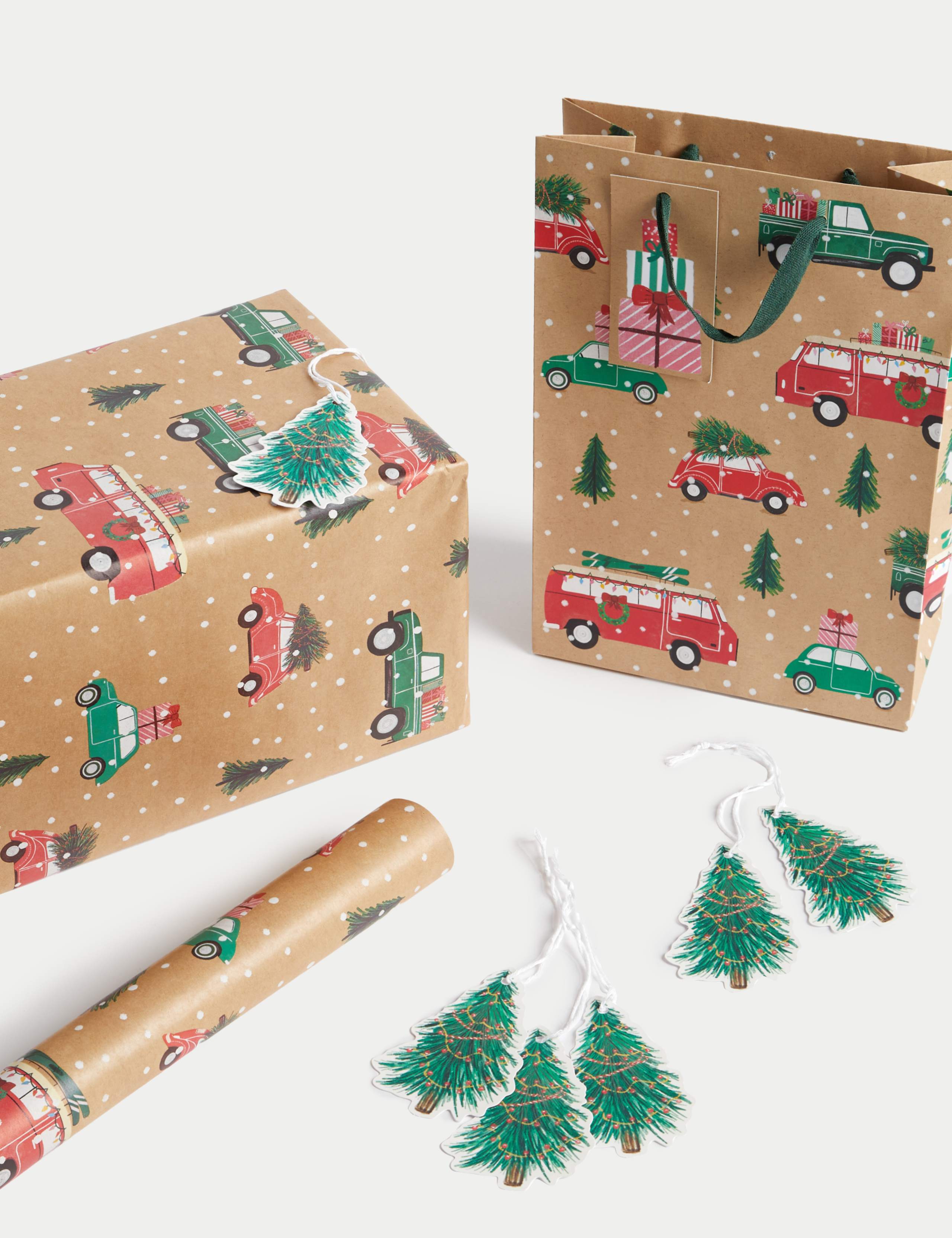 Retro Car 3M Christmas Gift Wrap, Gift Tags & Gift Bag Pack 2 of 2