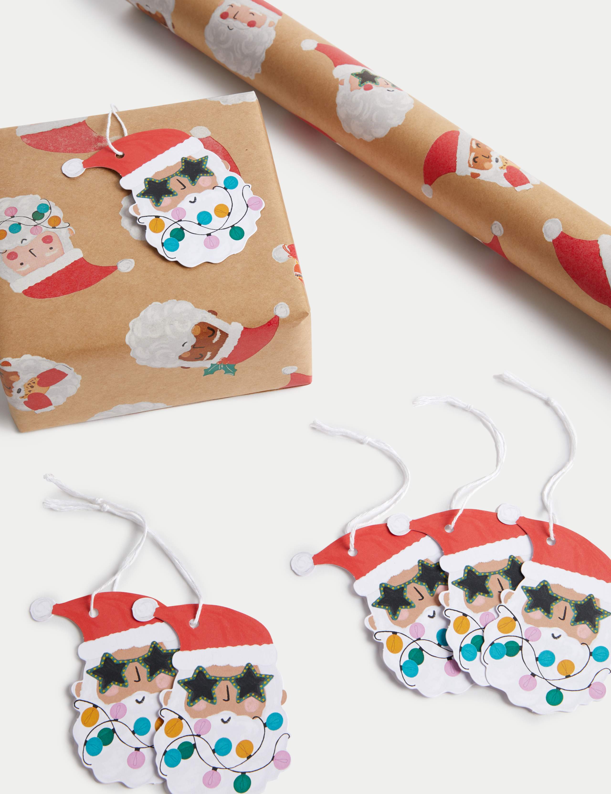 Disco Santa 10M Christmas Gift Wrap & 6 Gift Tags Pack 2 of 2