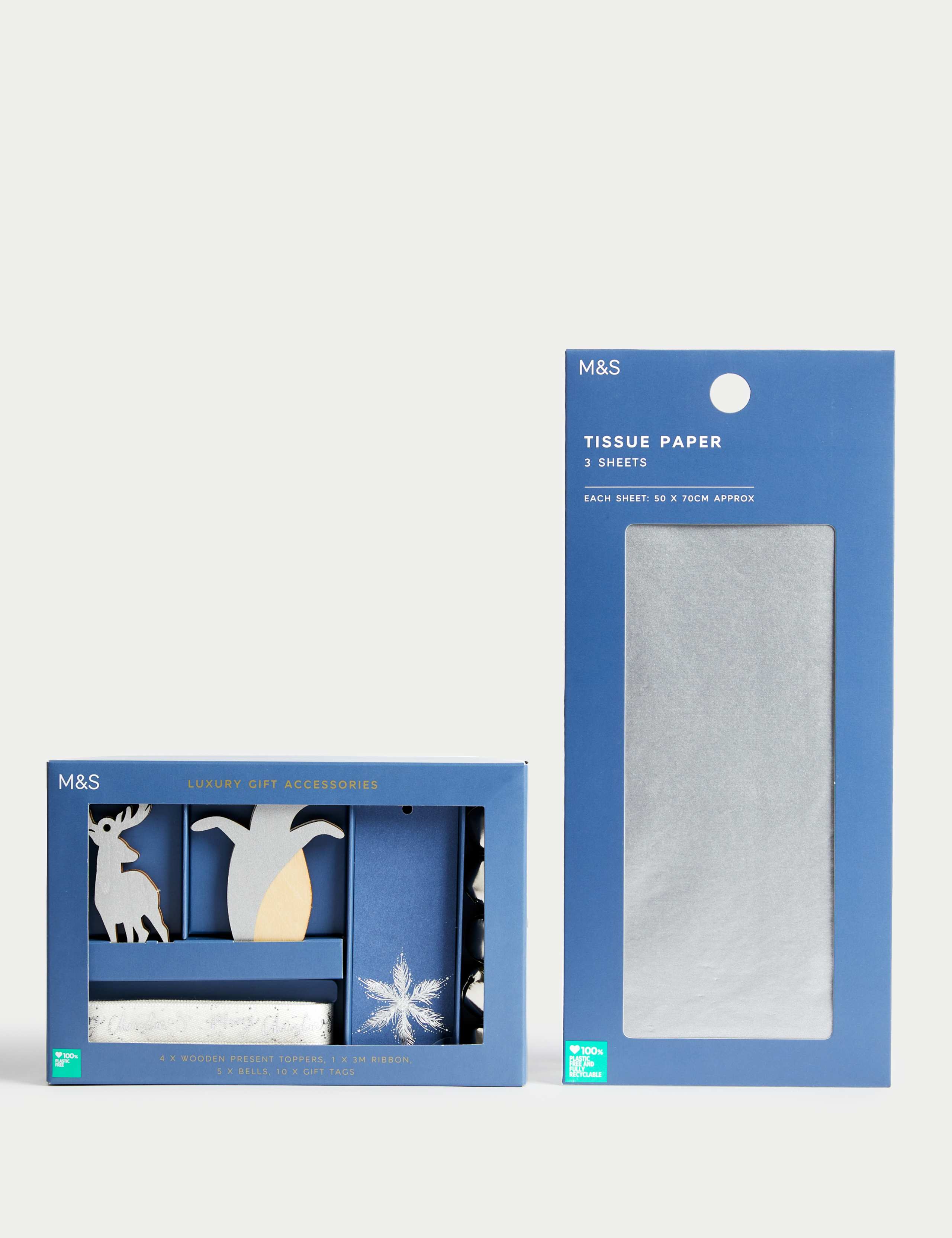 Christmas Luxury Gift Wrapping Accessories Pack - Silver 1 of 3