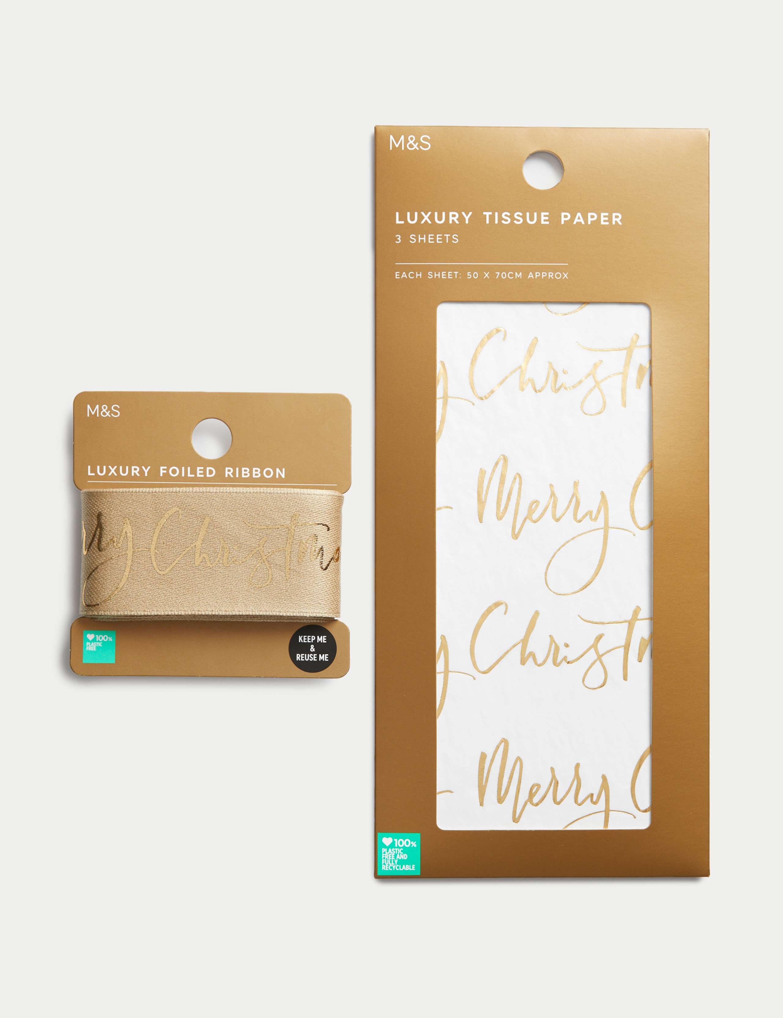 Christmas Luxury Gift Wrapping Accessories Pack - Gold 1 of 2