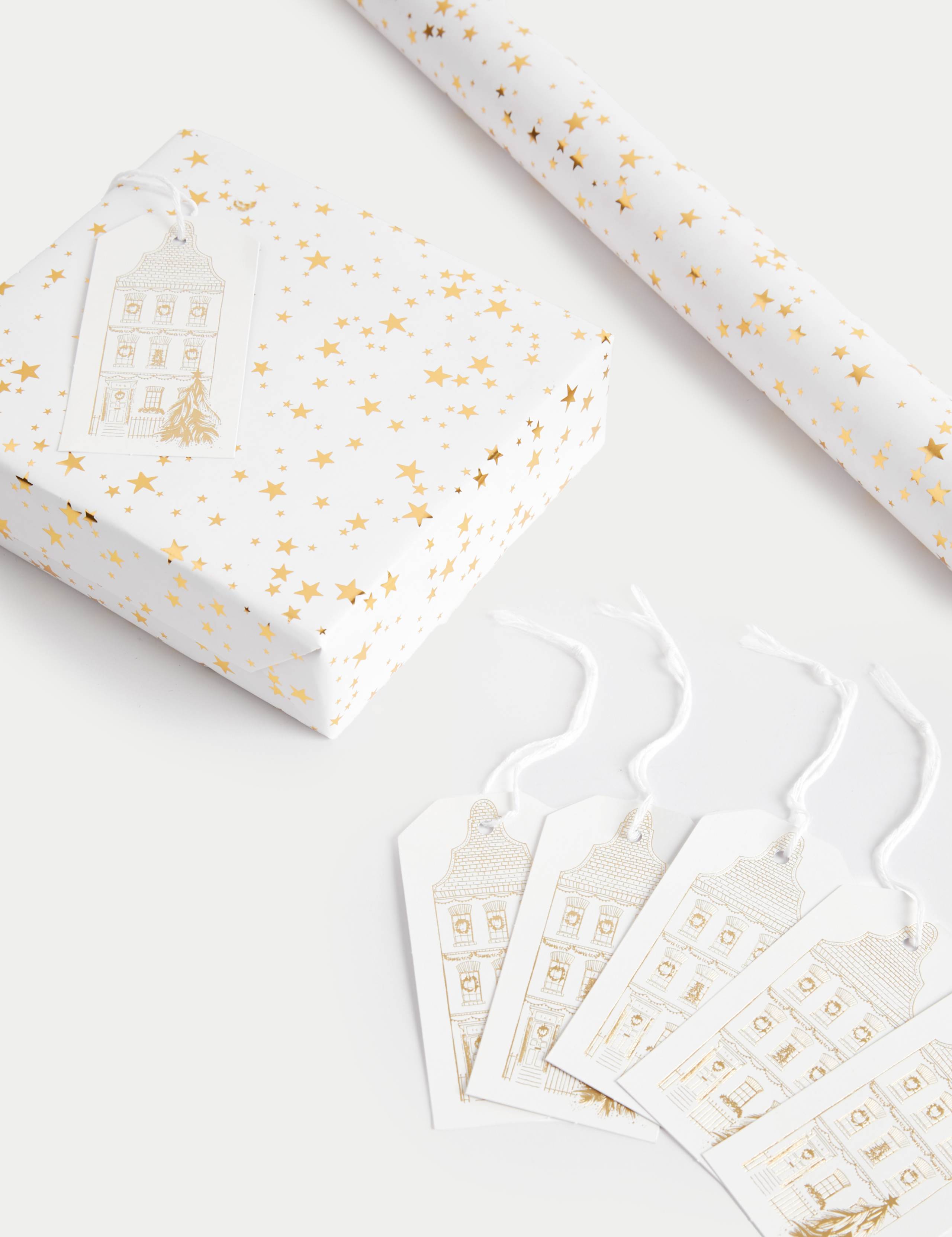 Luxury Gold Foil 3M Christmas Gift Wrap & 6 Gift Tags Pack 2 of 2