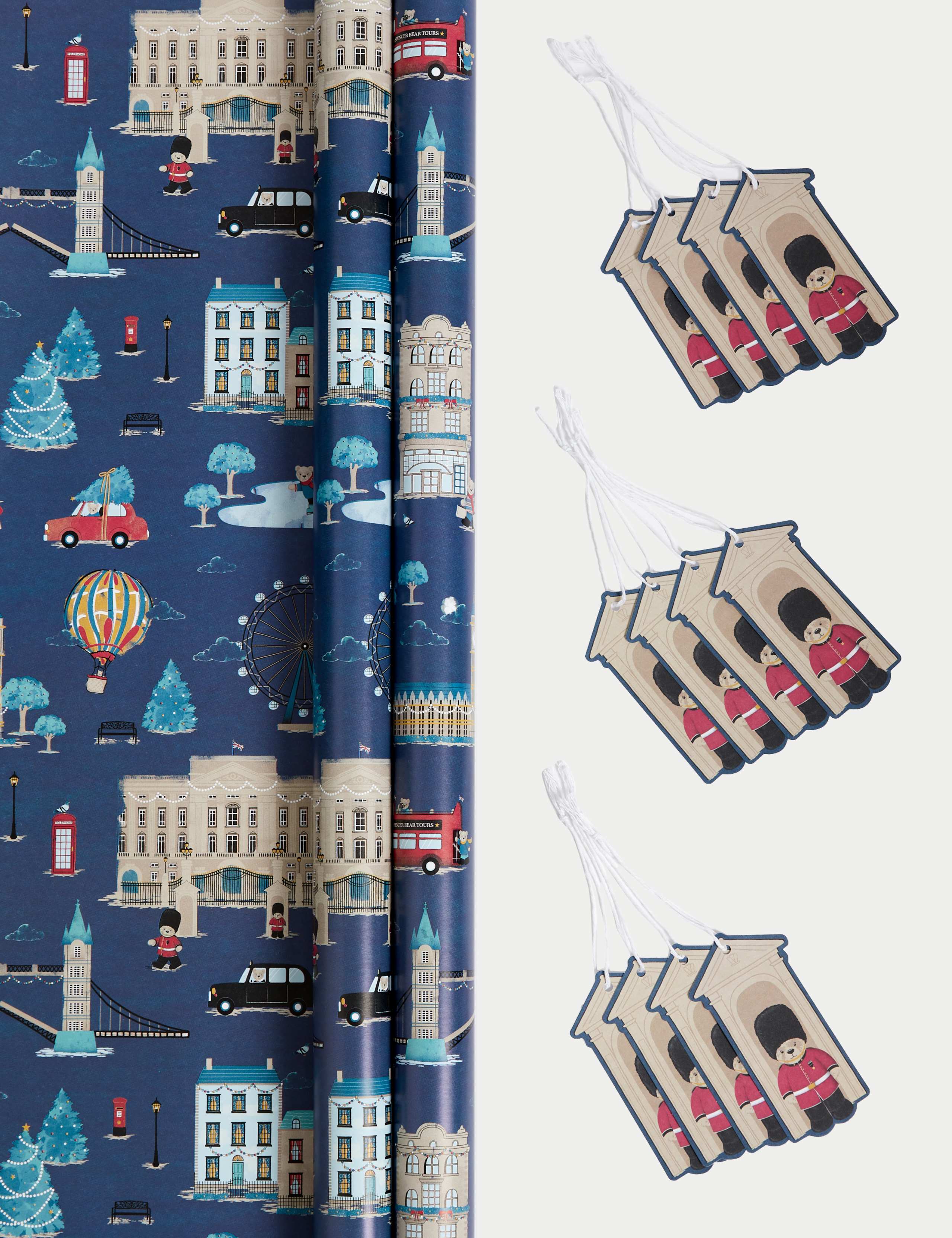 Spencer Bear 5M Christmas Gift Wrap & 12 Gift Tags Pack 1 of 2
