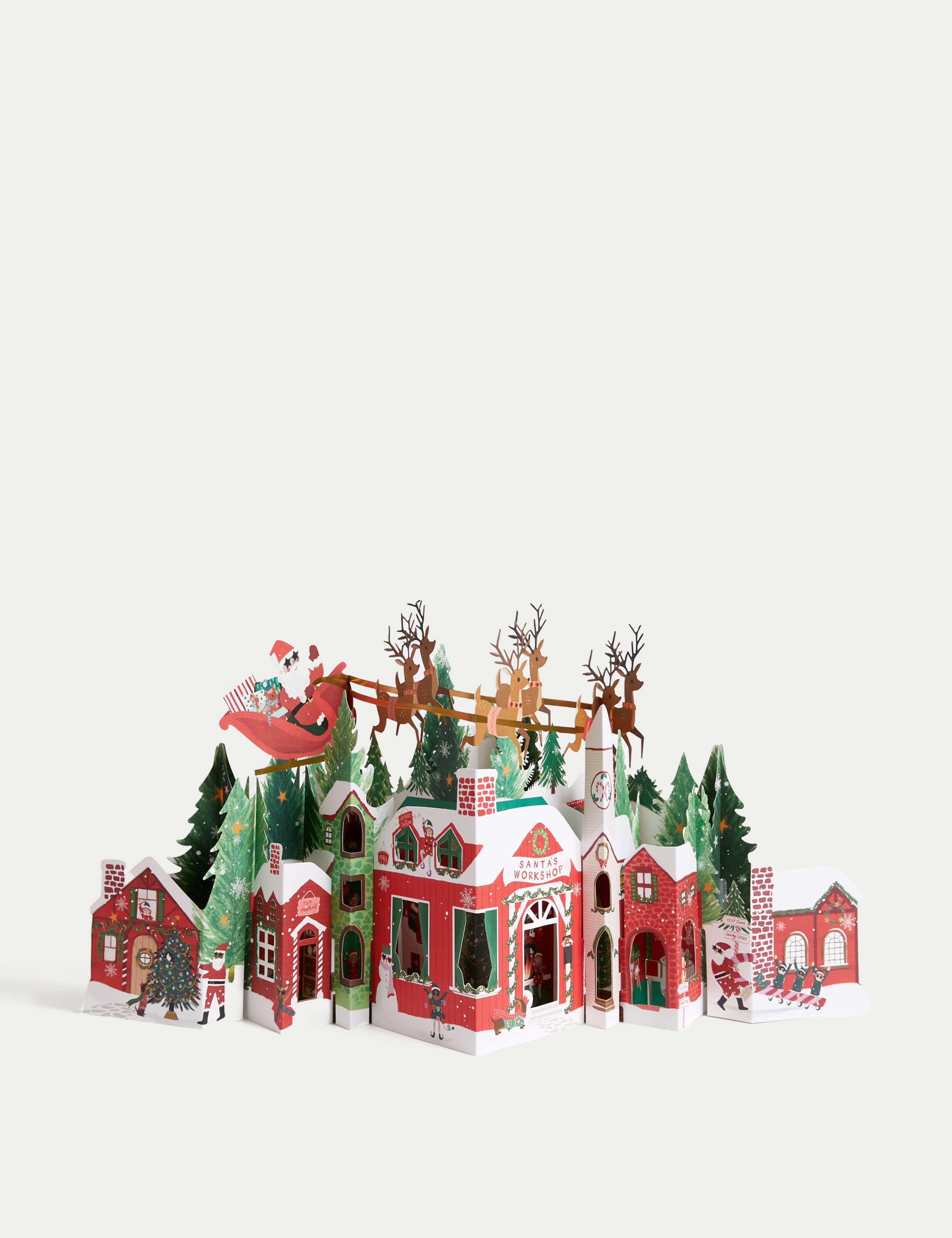 3D Santa's Workshop Charity Christmas Card 1 of 5