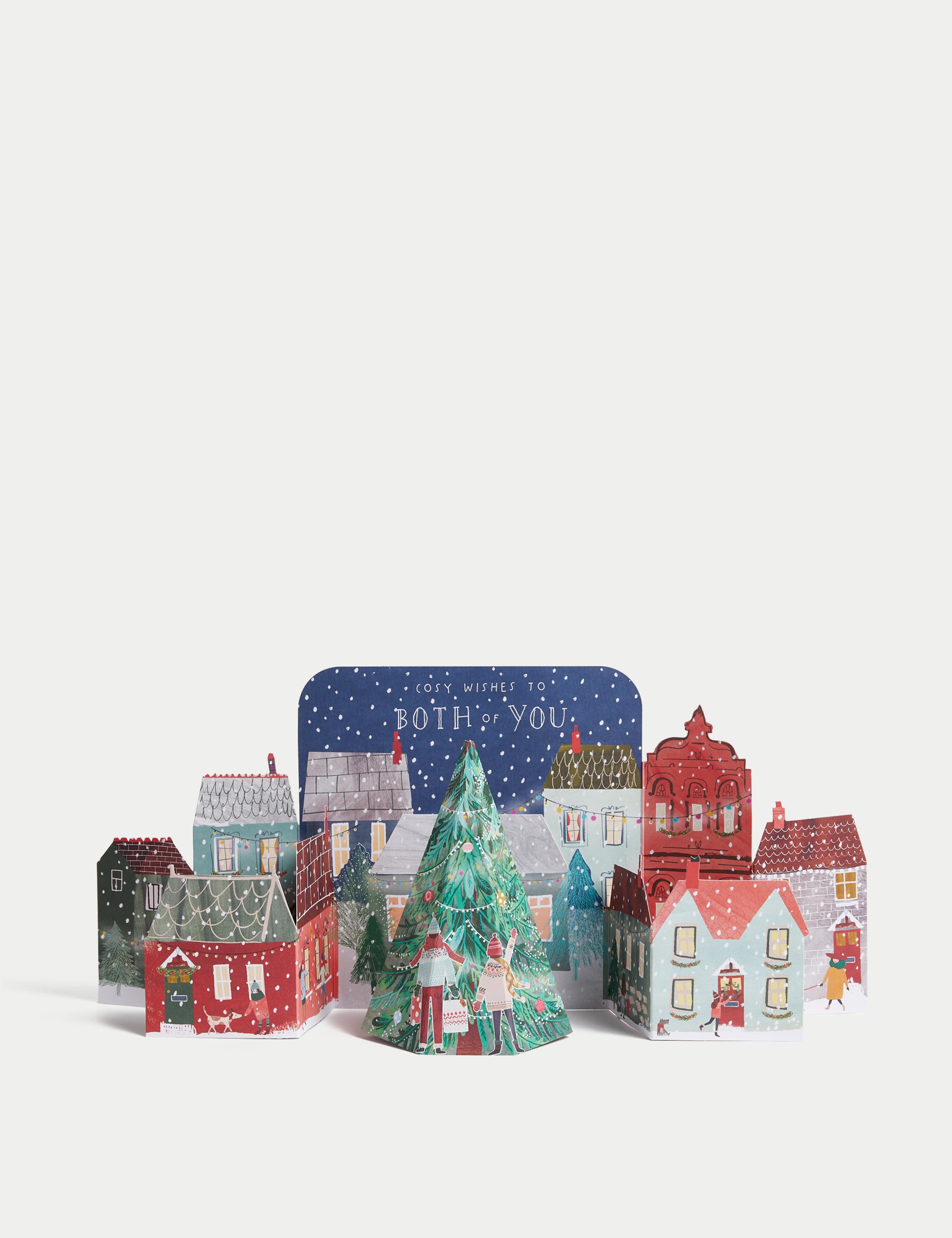 3D Village Scene Charity Christmas Card for Both of You 1 of 5