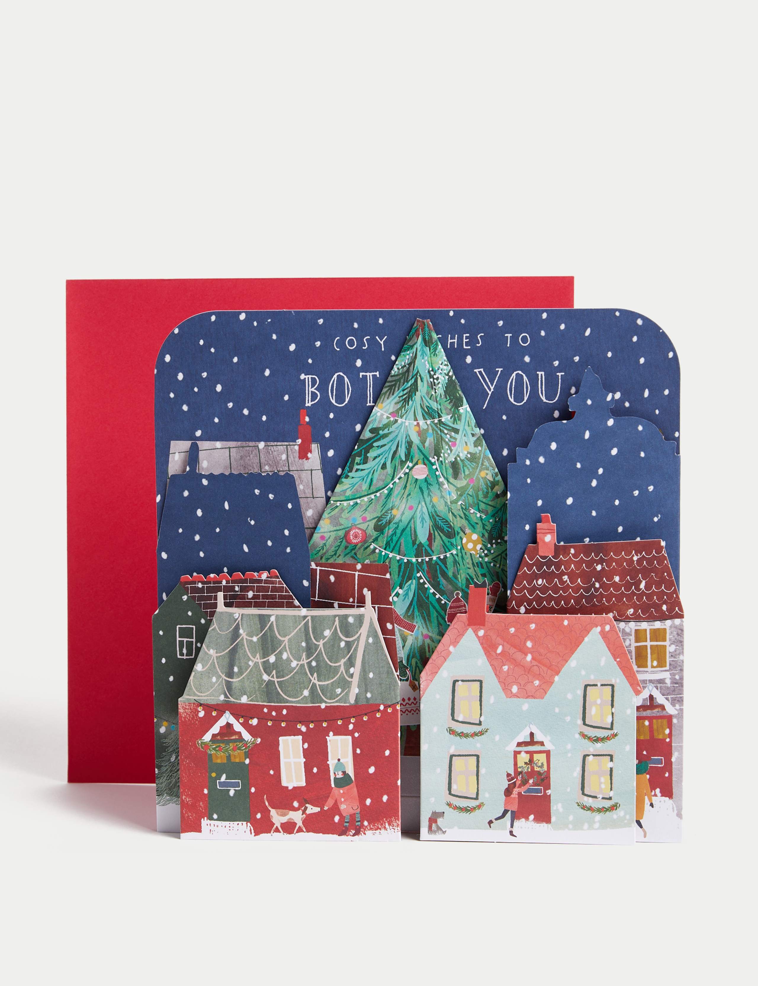 3D Village Scene Charity Christmas Card for Both of You 2 of 5