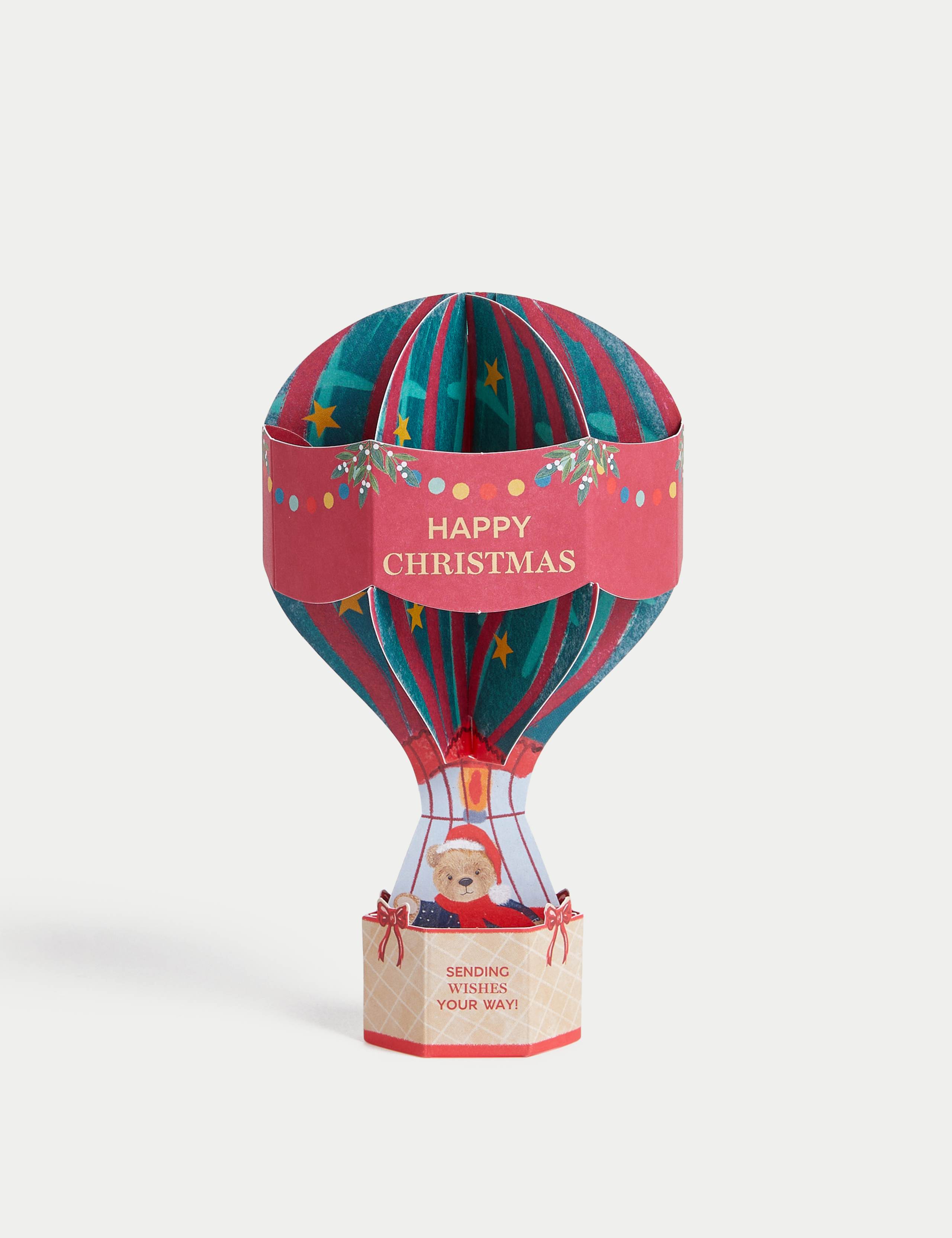 3D Hot Air Balloon Charity Christmas Card 1 of 5