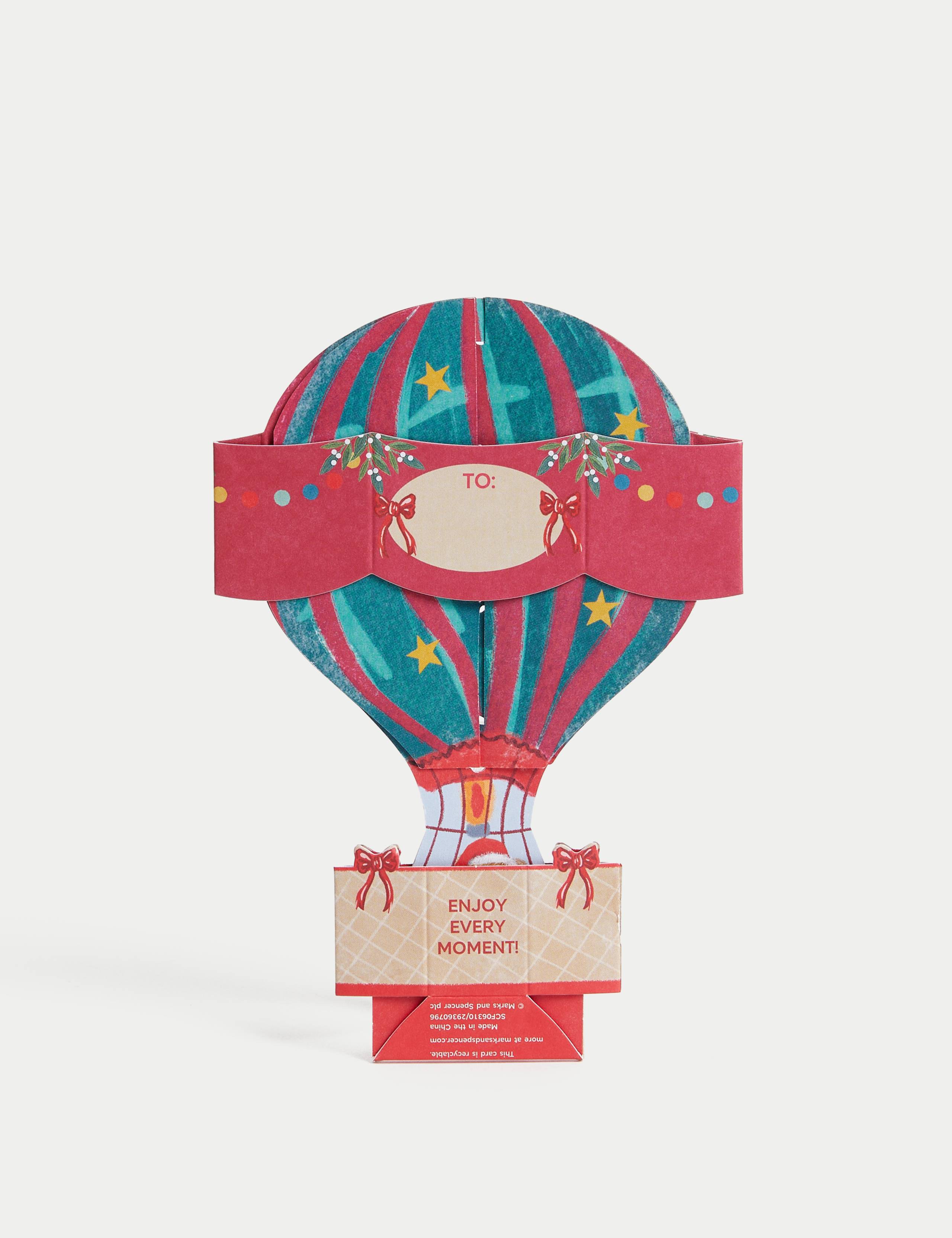 3D Hot Air Balloon Charity Christmas Card 5 of 5