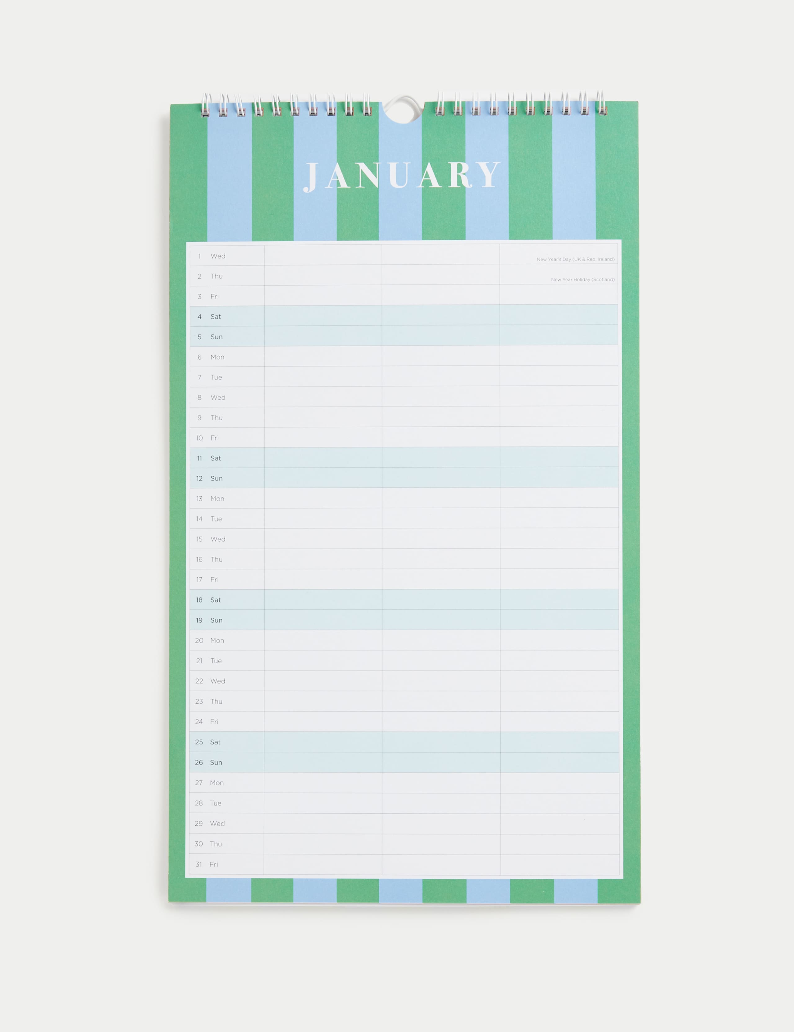 2025 Medium Calendar - Stripes 2 of 6