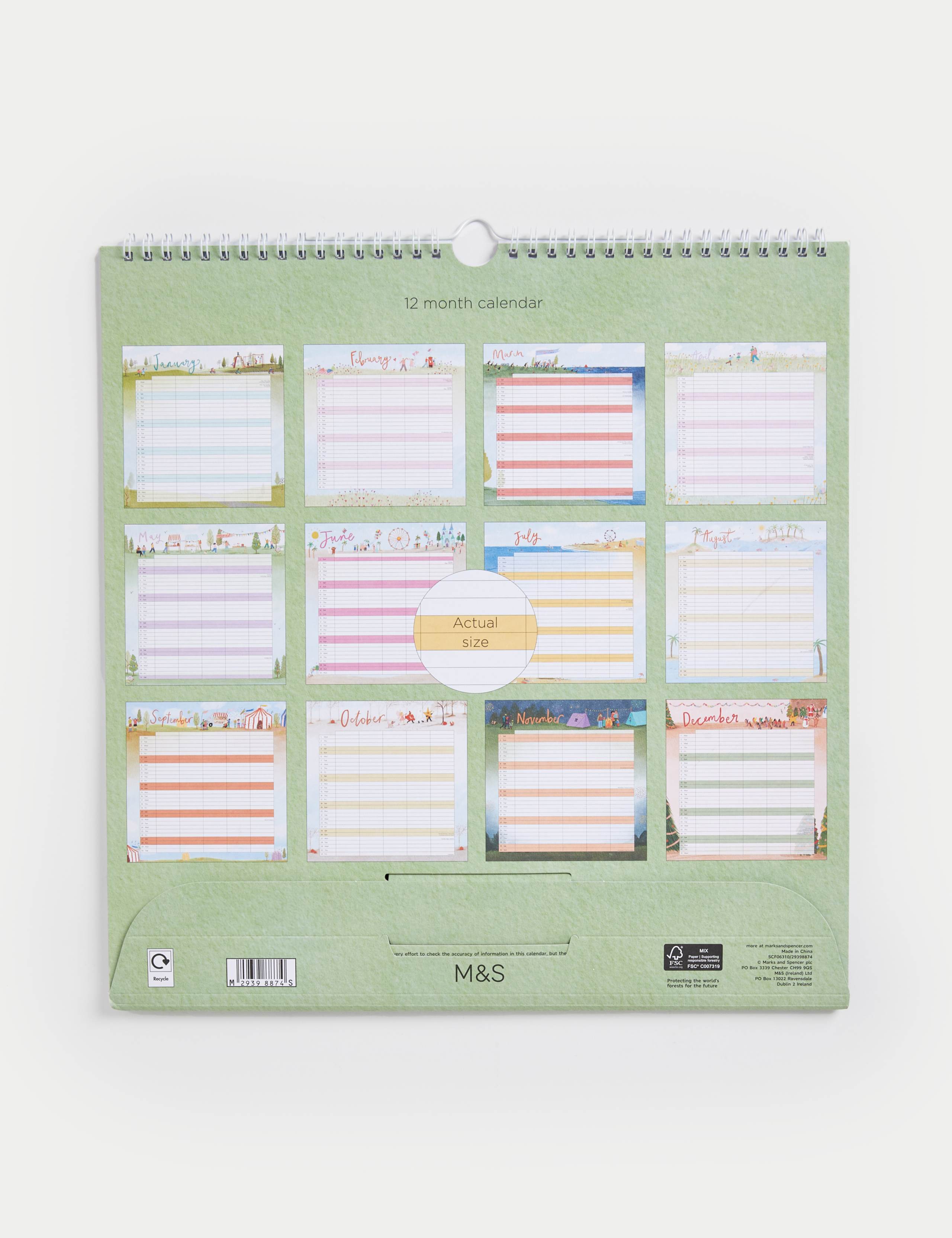 2025 Large Calendar & Family Organiser with Pen - Illustrated 4 of 5